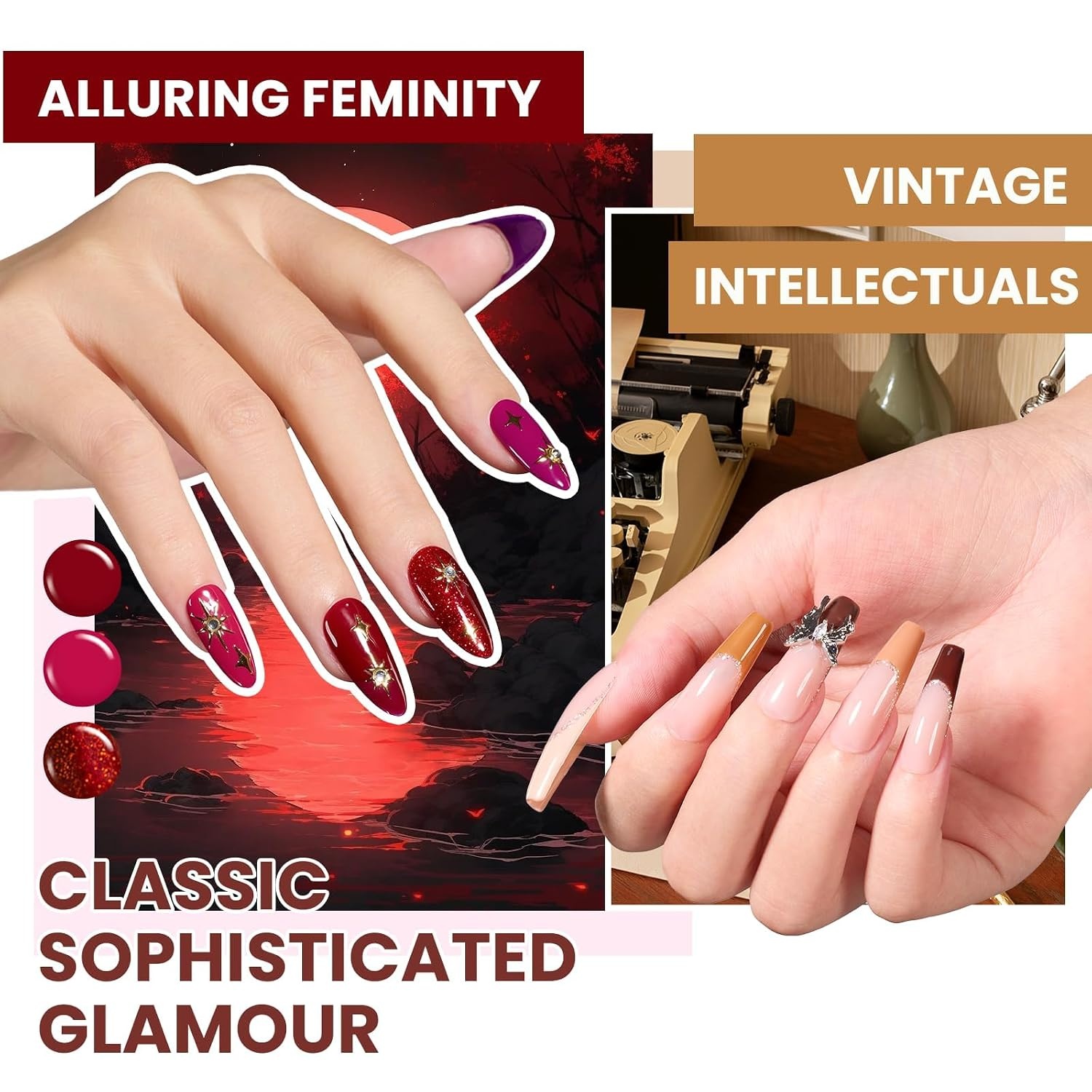 image:imageBeetles Fall Gel Polish Set Fall Passage Collection 25 Autumn Colors Burgundy Brown Orange Dark Gel Polish Base Glossy Matte Top Coat UV LED Soak Off Gifts for WomenInfinite Inspiration