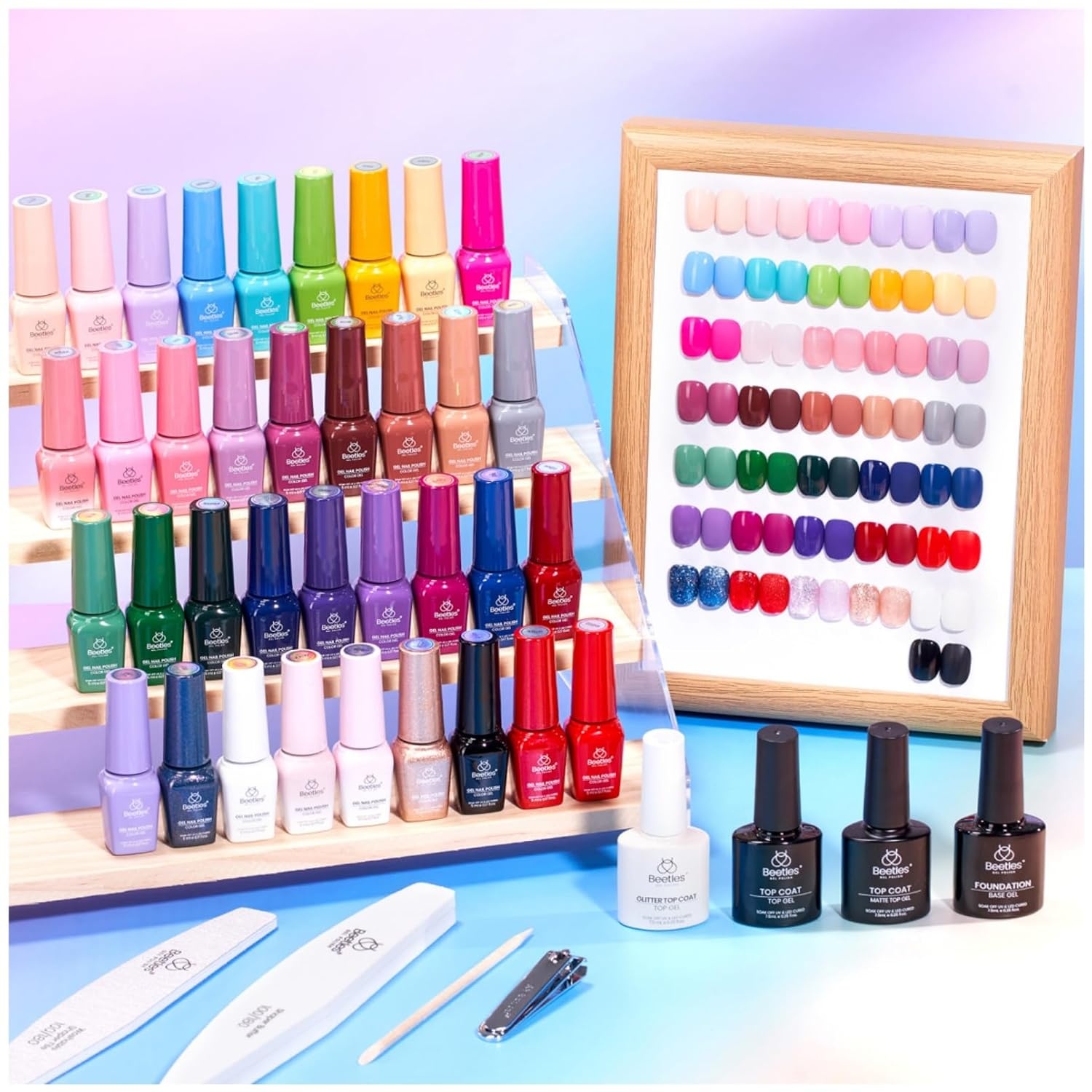 image:imageBeetles Fall Gel Polish Set Fall Passage Collection 25 Autumn Colors Burgundy Brown Orange Dark Gel Polish Base Glossy Matte Top Coat UV LED Soak Off Gifts for WomenShifting Lights