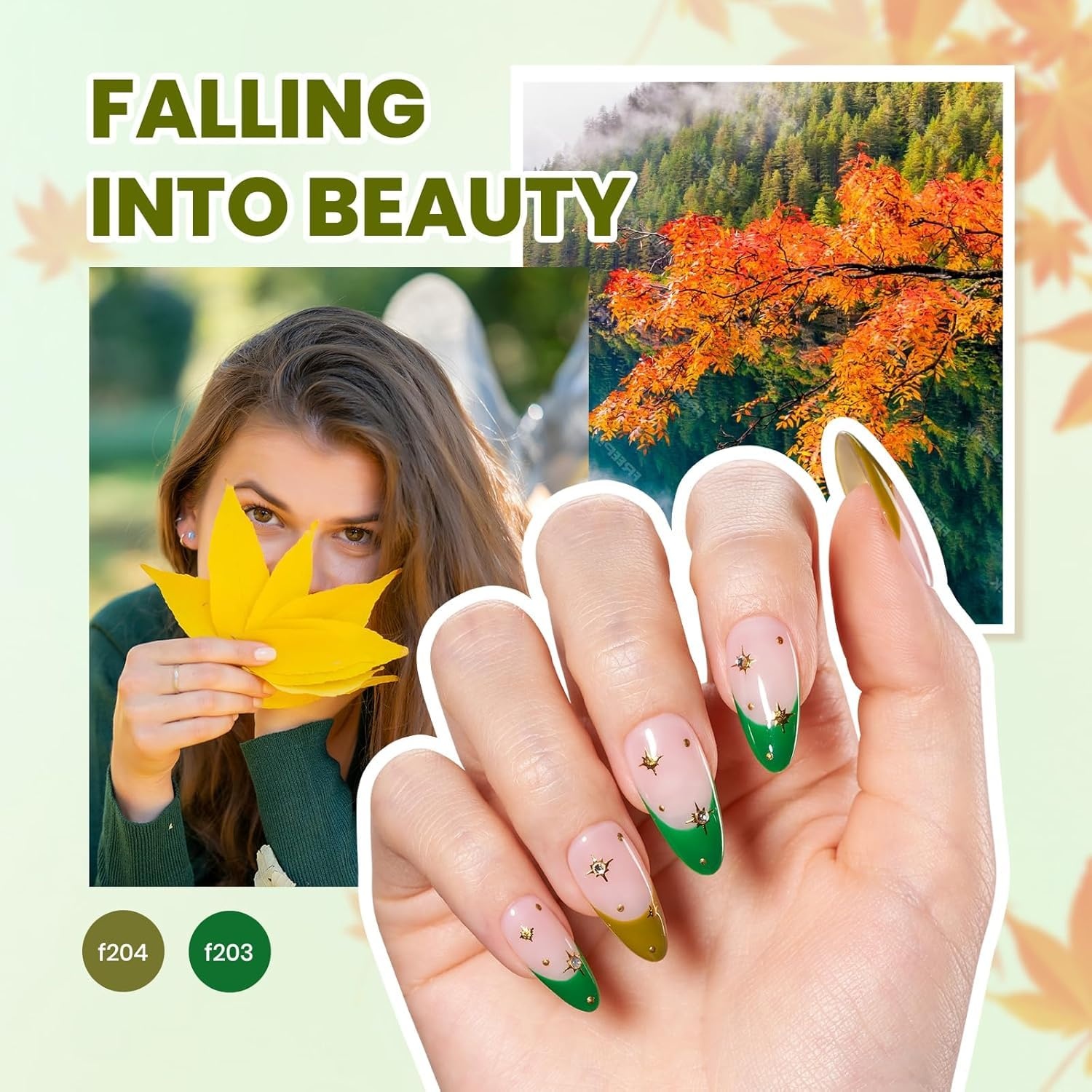 image:imageBeetles Fall Gel Polish Set Fall Passage Collection 25 Autumn Colors Burgundy Brown Orange Dark Gel Polish Base Glossy Matte Top Coat UV LED Soak Off Gifts for Women3Four Seasons Glow Pro 55PCS 32 Colors