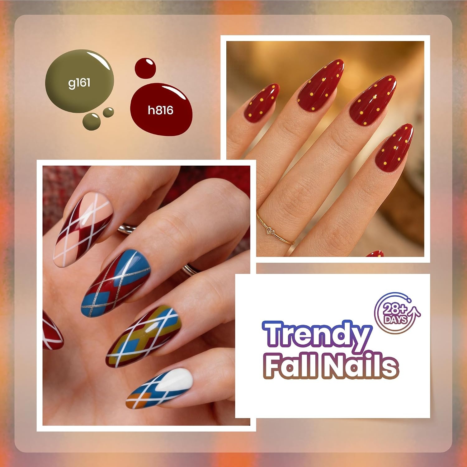 image:imageBeetles Fall Gel Polish Set Fall Passage Collection 25 Autumn Colors Burgundy Brown Orange Dark Gel Polish Base Glossy Matte Top Coat UV LED Soak Off Gifts for WomenFall Passage