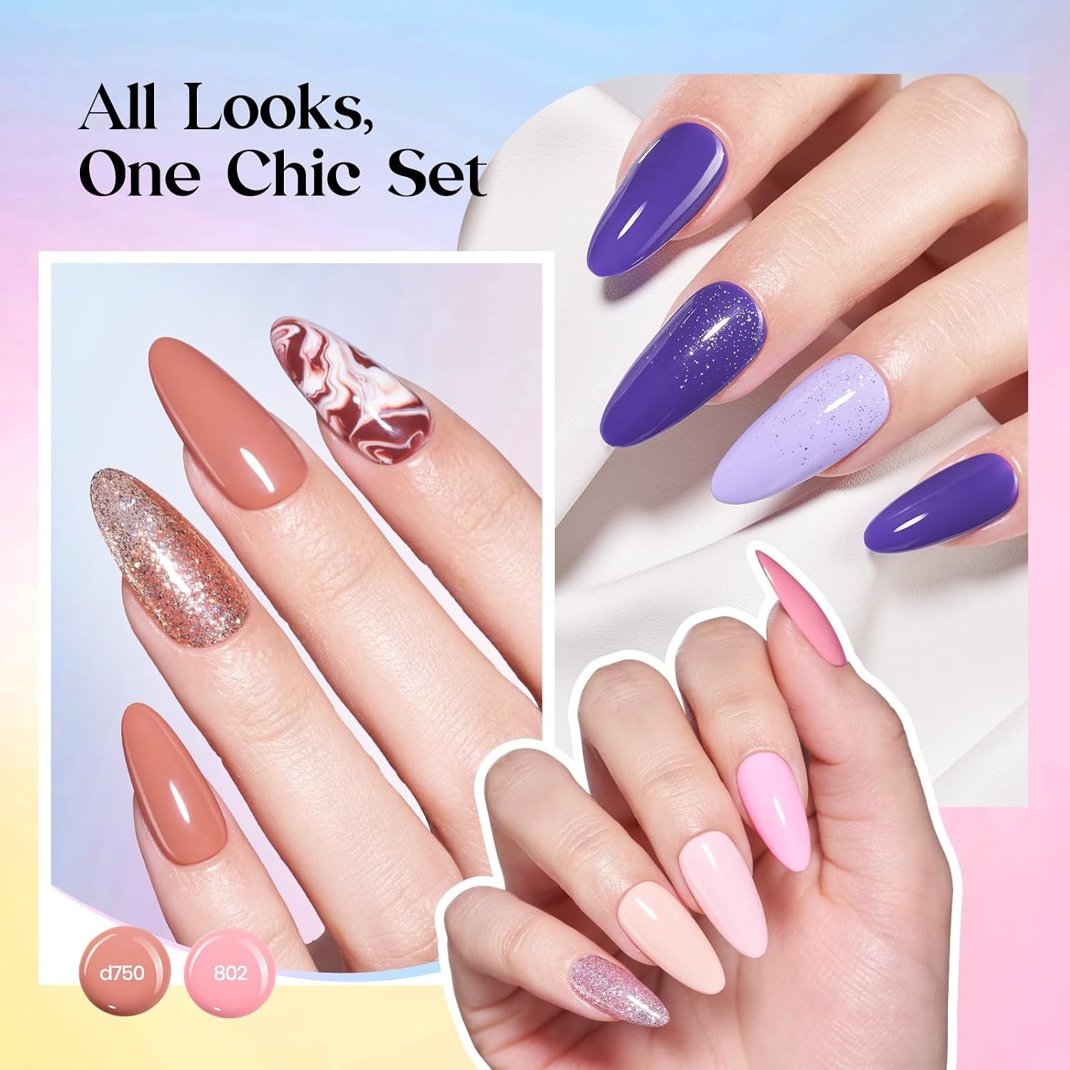 image:imageBeetles Fall Gel Polish Set Fall Passage Collection 25 Autumn Colors Burgundy Brown Orange Dark Gel Polish Base Glossy Matte Top Coat UV LED Soak Off Gifts for WomenShifting Lights