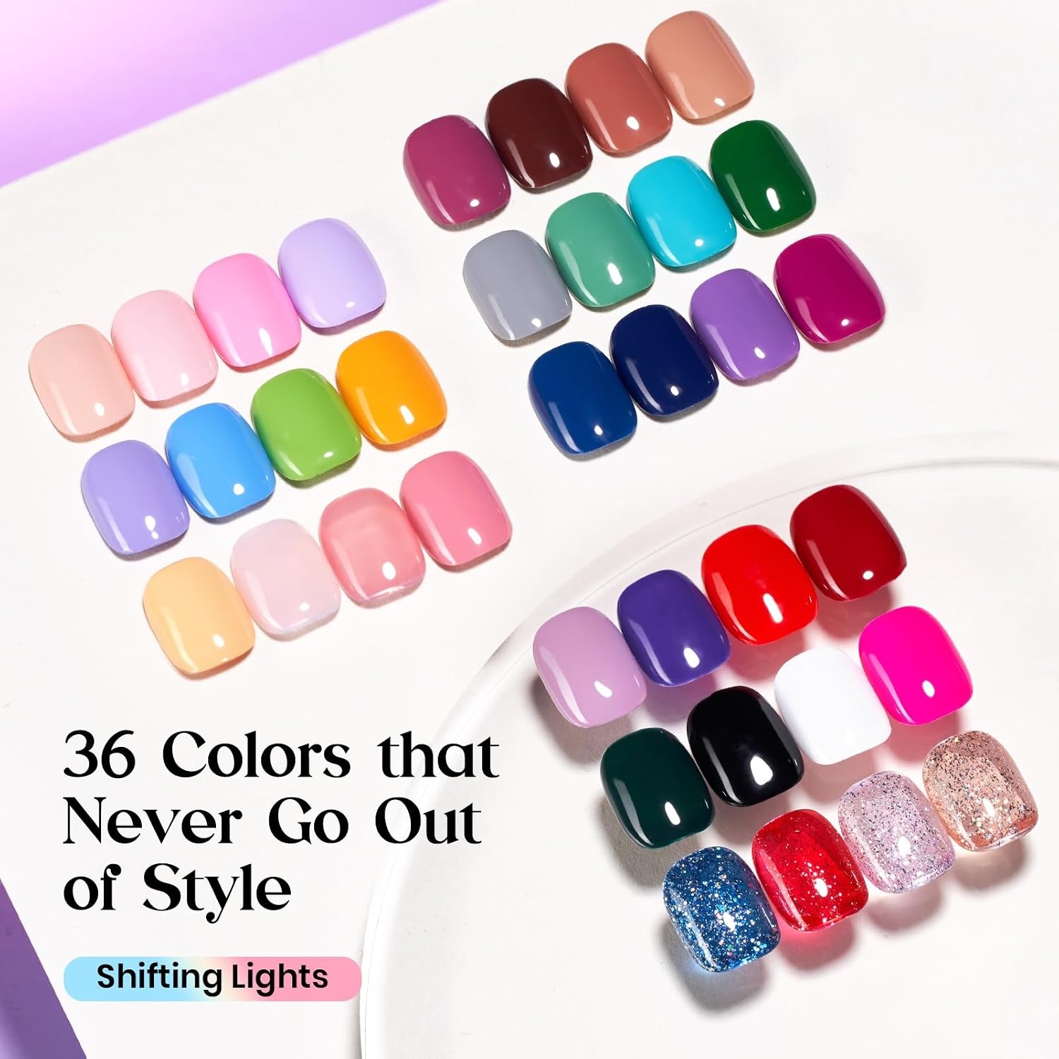 image:imageBeetles Fall Gel Polish Set Fall Passage Collection 25 Autumn Colors Burgundy Brown Orange Dark Gel Polish Base Glossy Matte Top Coat UV LED Soak Off Gifts for WomenShifting Lights