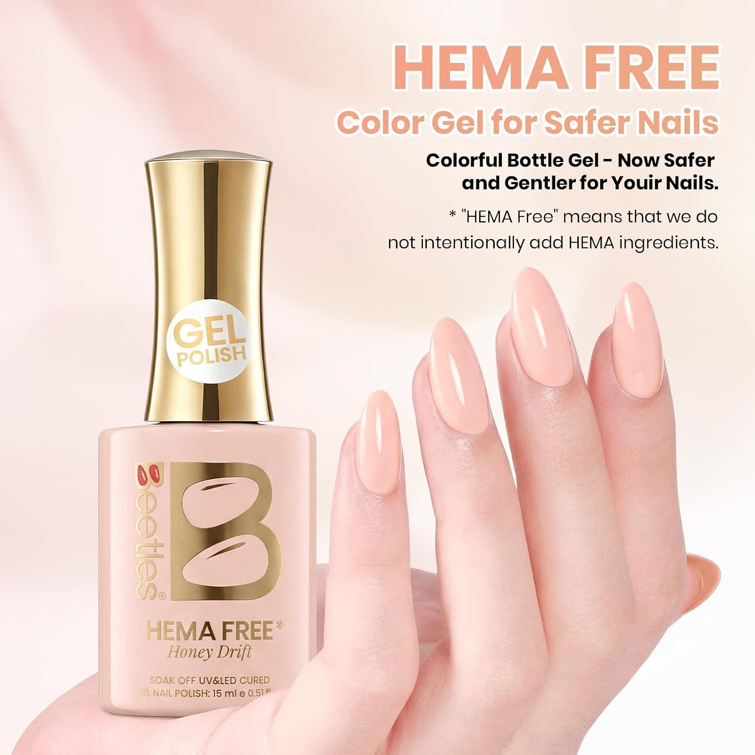 image:imageBeetles Nude Gel Nail Polish Cinnamon Black Tea 15ML Neutral Jelly Warm Nude Pink Nail Polish Base Color Nail Concealer Sheer Translucent Effect Soak Off UV French Nail Art Salon DIY Manicure GiftB Creme Pink Honey Drift