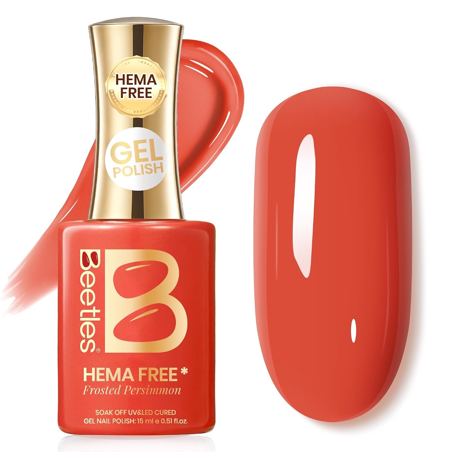 image:imageBeetles Nude Gel Nail Polish Cinnamon Black Tea 15ML Neutral Jelly Warm Nude Pink Nail Polish Base Color Nail Concealer Sheer Translucent Effect Soak Off UV French Nail Art Salon DIY Manicure GiftM Creme Orange Frosted Persimmon