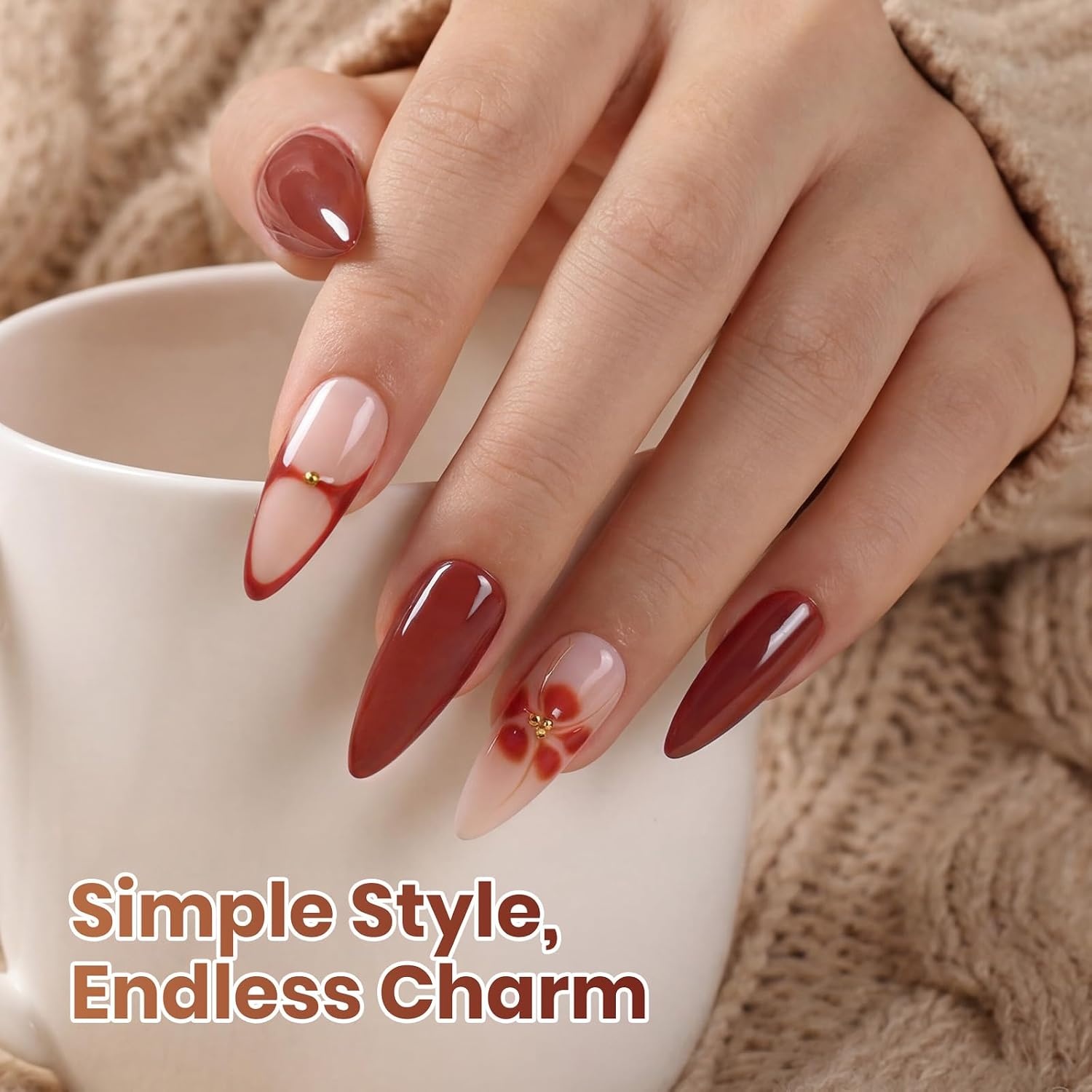 image:imageBeetles Nude Gel Nail Polish Cinnamon Black Tea 15ML Neutral Jelly Warm Nude Pink Nail Polish Base Color Nail Concealer Sheer Translucent Effect Soak Off UV French Nail Art Salon DIY Manicure GiftI Creme Brown Toasty Mocha