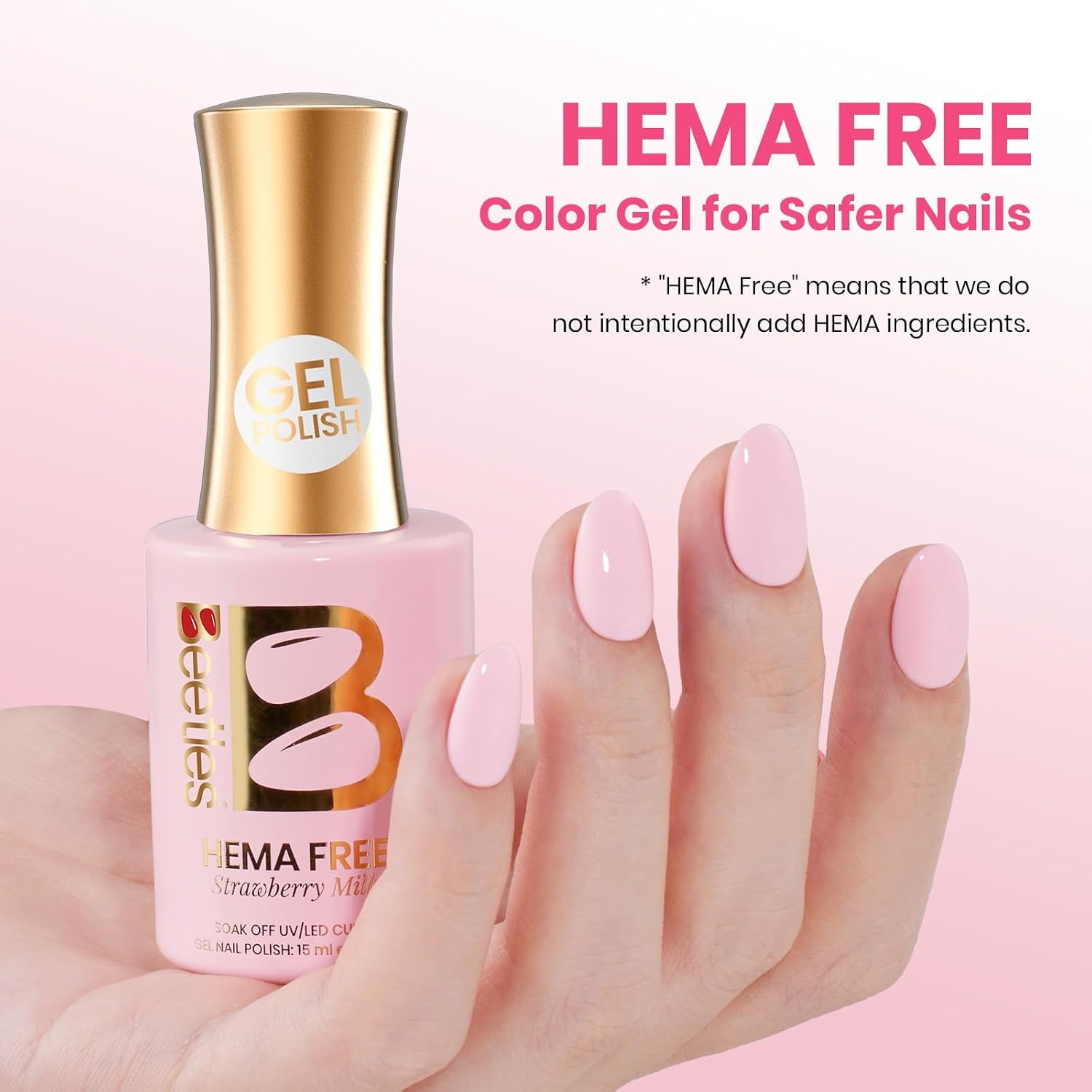 image:imageBeetles Nude Gel Nail Polish Cinnamon Black Tea 15ML Neutral Jelly Warm Nude Pink Nail Polish Base Color Nail Concealer Sheer Translucent Effect Soak Off UV French Nail Art Salon DIY Manicure GiftB Creme Pink Strawberry Milk