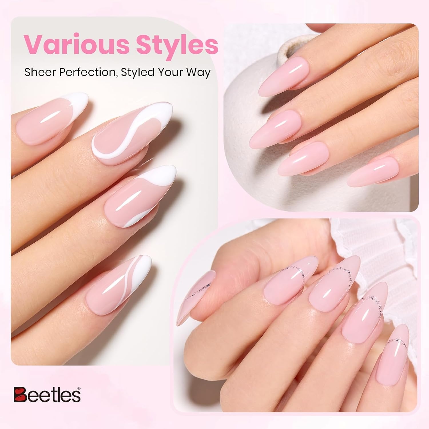 image:imageBeetles Nude Gel Nail Polish Cinnamon Black Tea 15ML Neutral Jelly Warm Nude Pink Nail Polish Base Color Nail Concealer Sheer Translucent Effect Soak Off UV French Nail Art Salon DIY Manicure GiftI Sheer Brown Warm Grace