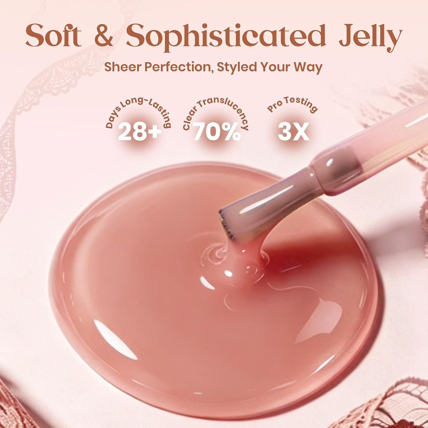 image:imageBeetles Nude Gel Nail Polish Cinnamon Black Tea 15ML Neutral Jelly Warm Nude Pink Nail Polish Base Color Nail Concealer Sheer Translucent Effect Soak Off UV French Nail Art Salon DIY Manicure GiftE Creme Nude Cinnamon Black Tea