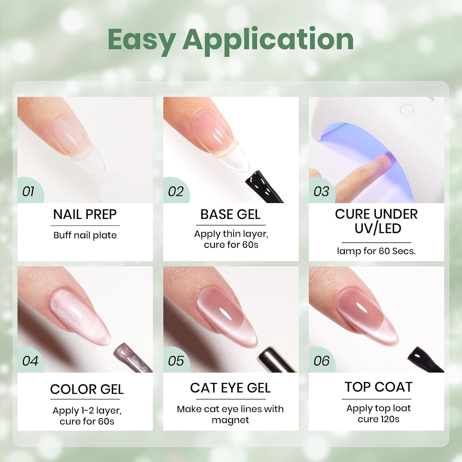 image:imageBeetles Nude Gel Nail Polish Cinnamon Black Tea 15ML Neutral Jelly Warm Nude Pink Nail Polish Base Color Nail Concealer Sheer Translucent Effect Soak Off UV French Nail Art Salon DIY Manicure GiftH Glassy Green Minty Gleam