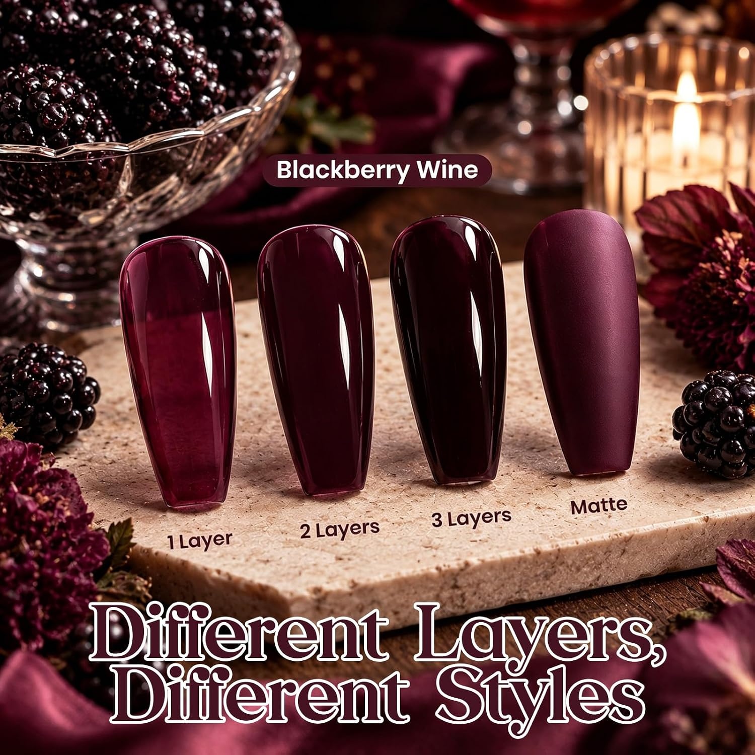 image:imageBeetles Nude Gel Nail Polish Cinnamon Black Tea 15ML Neutral Jelly Warm Nude Pink Nail Polish Base Color Nail Concealer Sheer Translucent Effect Soak Off UV French Nail Art Salon DIY Manicure GiftJ Sheer Purple Blackberry Wine
