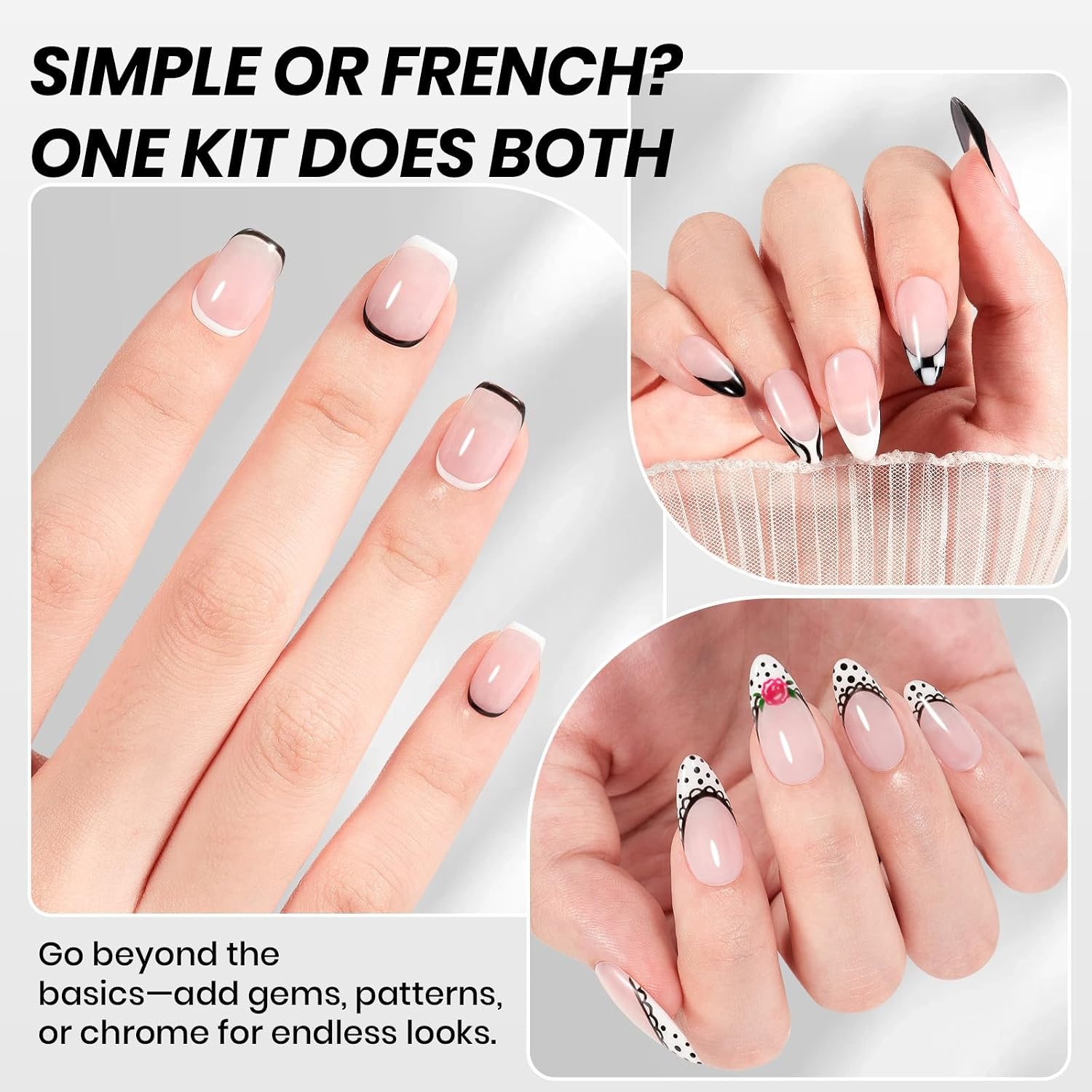 image:imageBeetles Nude Gel Nail Polish Cinnamon Black Tea 15ML Neutral Jelly Warm Nude Pink Nail Polish Base Color Nail Concealer Sheer Translucent Effect Soak Off UV French Nail Art Salon DIY Manicure GiftQ Creme Black White Simple Black White