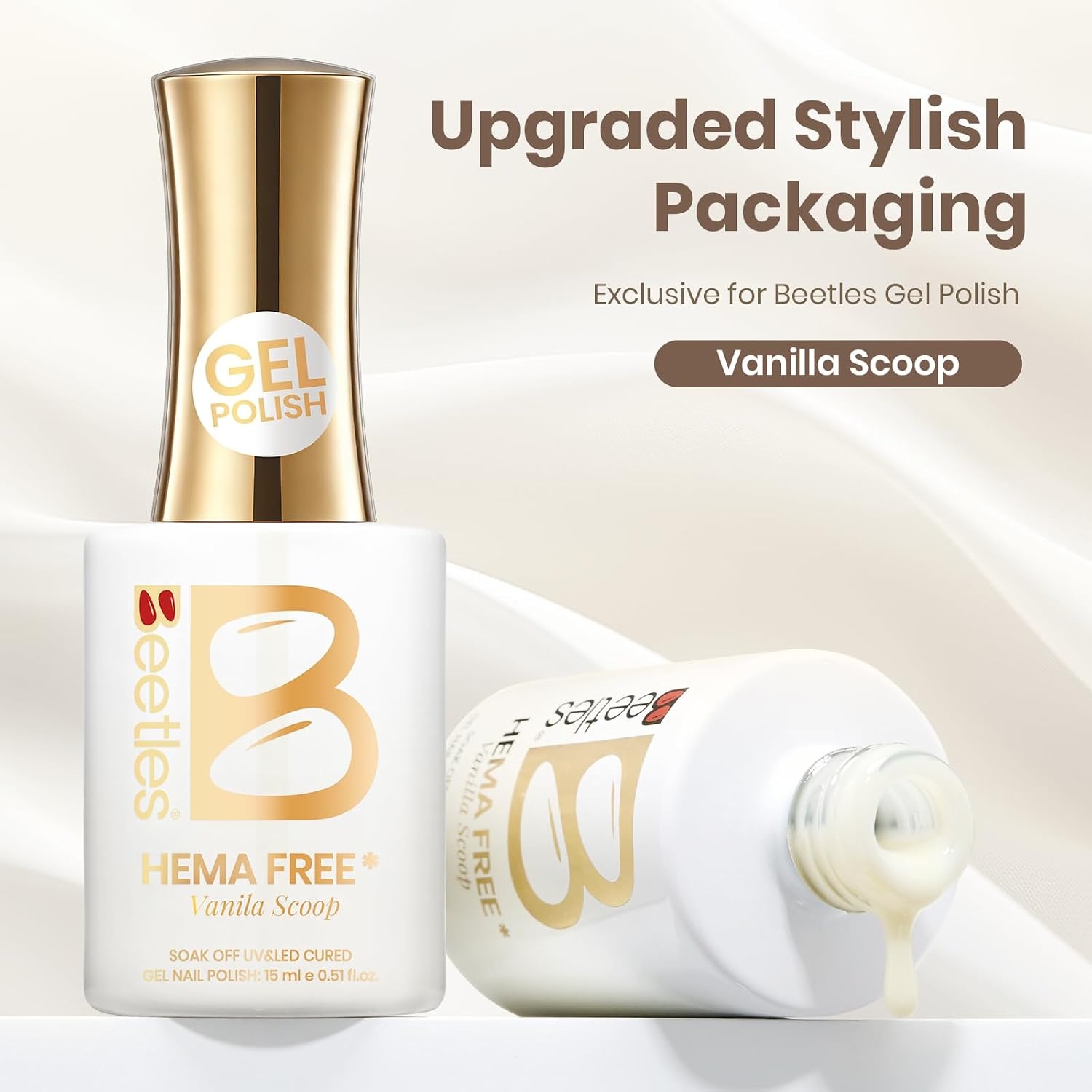 image:imageBeetles Nude Gel Nail Polish Cinnamon Black Tea 15ML Neutral Jelly Warm Nude Pink Nail Polish Base Color Nail Concealer Sheer Translucent Effect Soak Off UV French Nail Art Salon DIY Manicure GiftA Sheer White Vanilla Scoop