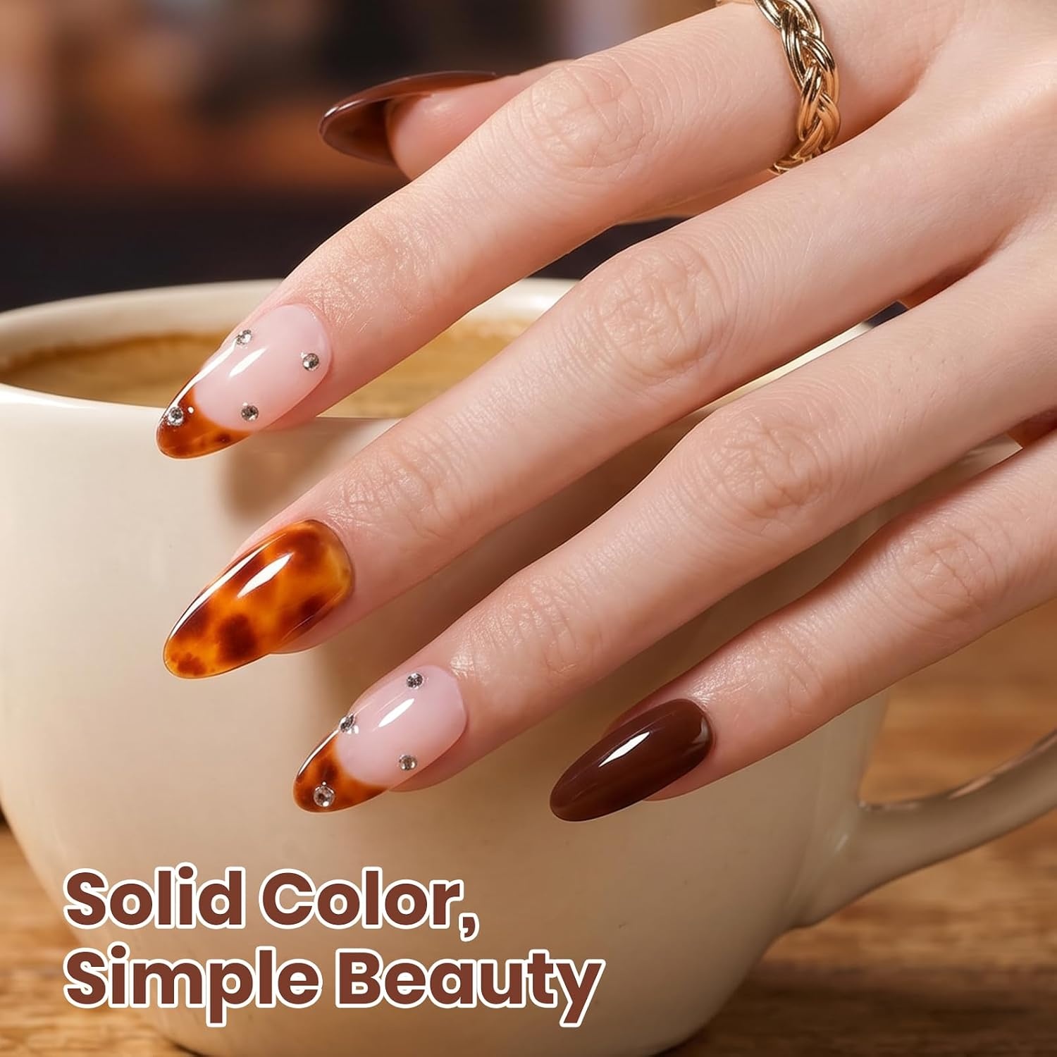 image:imageBeetles Nude Gel Nail Polish Cinnamon Black Tea 15ML Neutral Jelly Warm Nude Pink Nail Polish Base Color Nail Concealer Sheer Translucent Effect Soak Off UV French Nail Art Salon DIY Manicure GiftI Creme Brown Espresso Shot