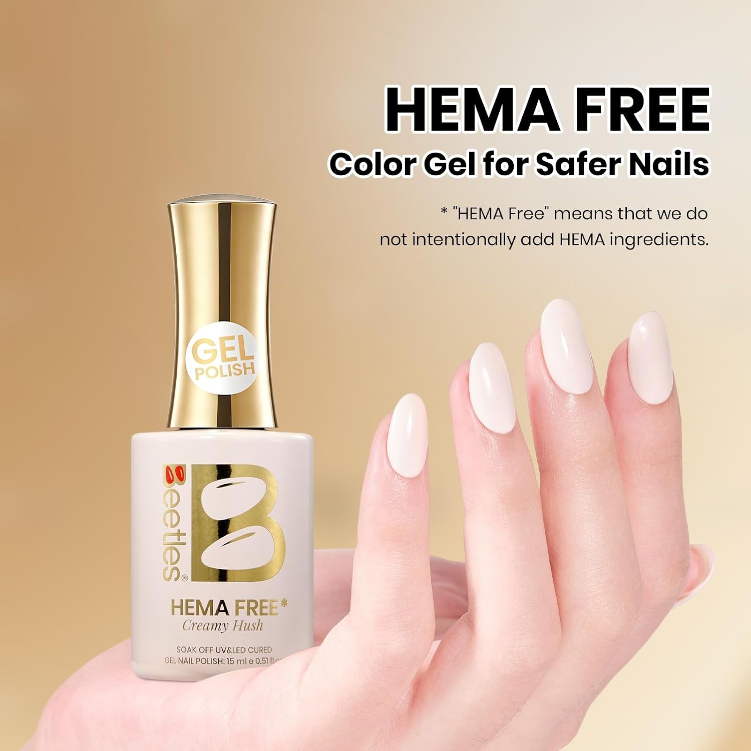image:imageBeetles Nude Gel Nail Polish Cinnamon Black Tea 15ML Neutral Jelly Warm Nude Pink Nail Polish Base Color Nail Concealer Sheer Translucent Effect Soak Off UV French Nail Art Salon DIY Manicure GiftA Creme White Creamy Hush