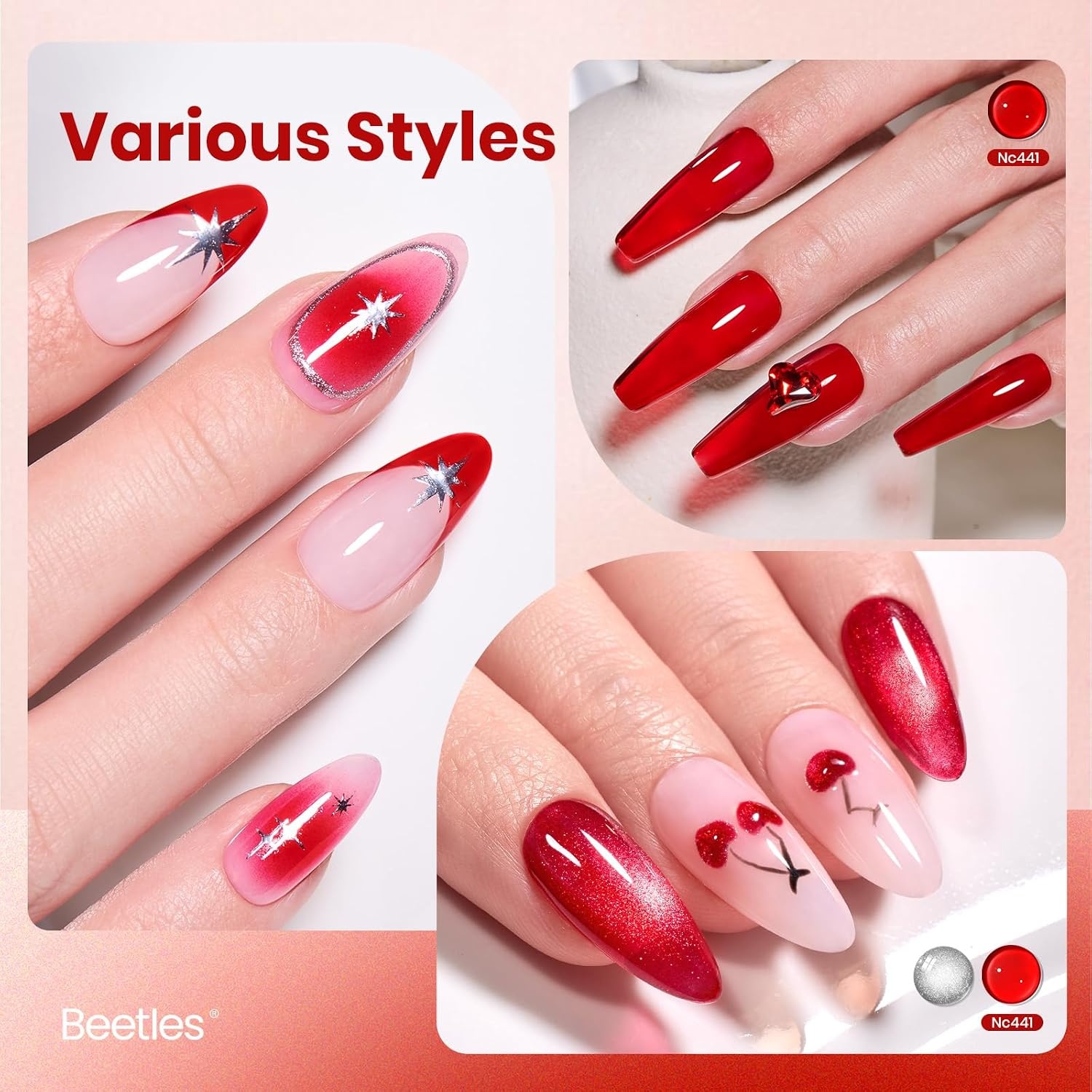 image:imageBeetles Nude Gel Nail Polish Cinnamon Black Tea 15ML Neutral Jelly Warm Nude Pink Nail Polish Base Color Nail Concealer Sheer Translucent Effect Soak Off UV French Nail Art Salon DIY Manicure GiftC Sheer Red Ruby Cherry