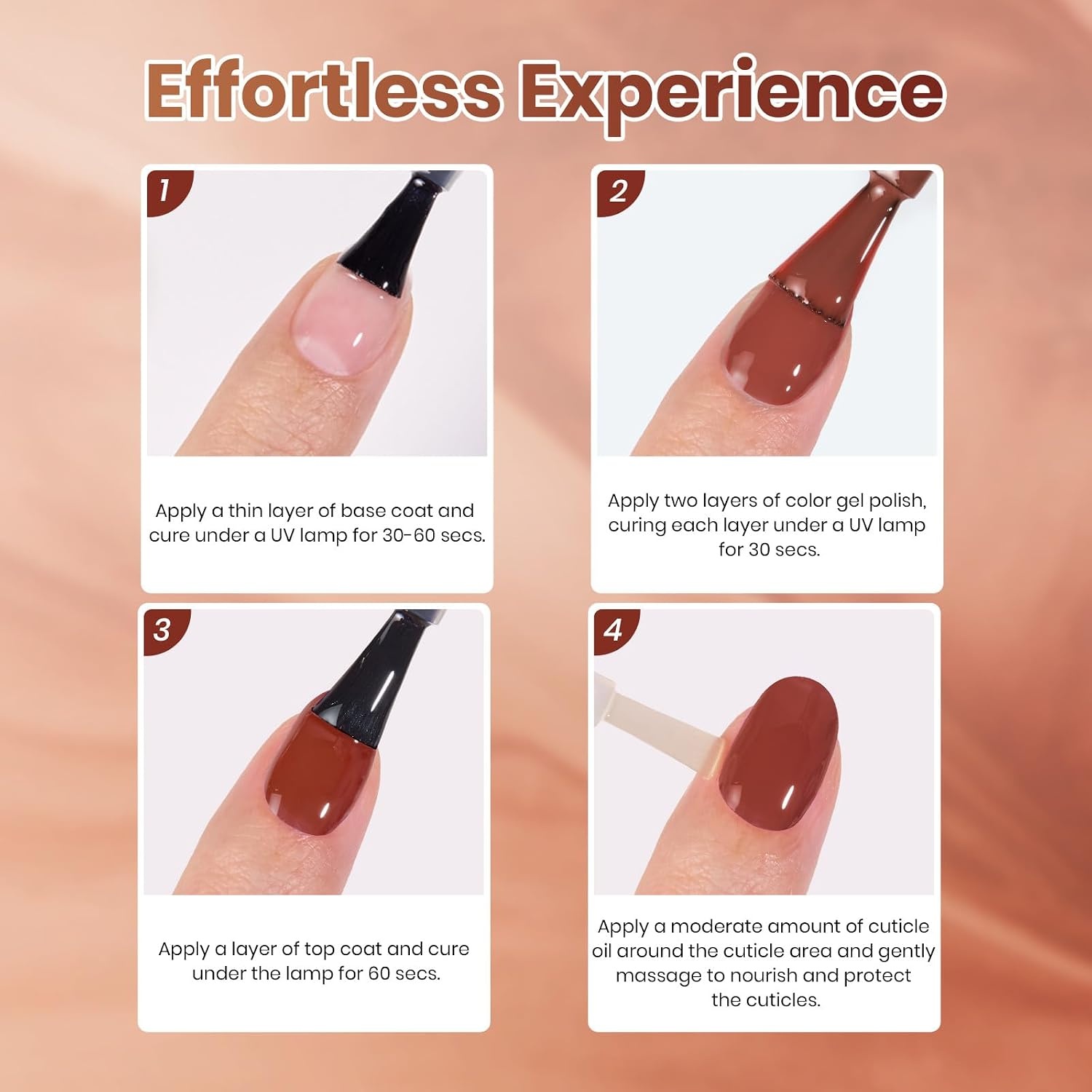 image:imageBeetles Nude Gel Nail Polish Cinnamon Black Tea 15ML Neutral Jelly Warm Nude Pink Nail Polish Base Color Nail Concealer Sheer Translucent Effect Soak Off UV French Nail Art Salon DIY Manicure GiftI Creme Brown Toasty Mocha
