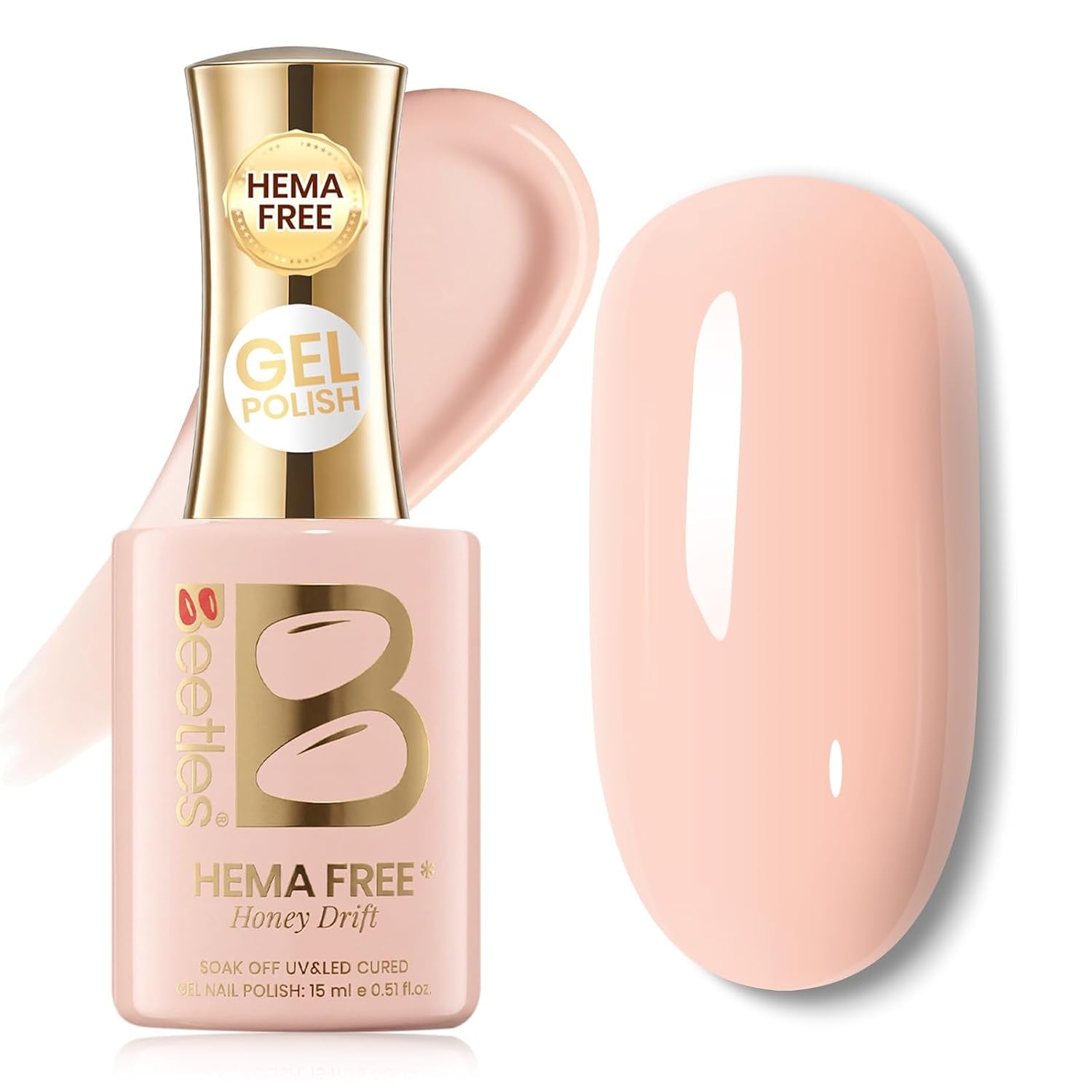 image:imageBeetles Nude Gel Nail Polish Cinnamon Black Tea 15ML Neutral Jelly Warm Nude Pink Nail Polish Base Color Nail Concealer Sheer Translucent Effect Soak Off UV French Nail Art Salon DIY Manicure GiftB Creme Pink Honey Drift