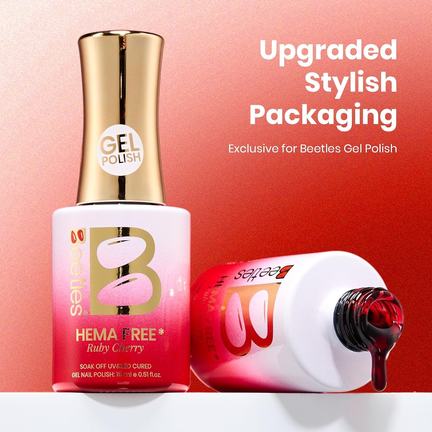 image:imageBeetles Nude Gel Nail Polish Cinnamon Black Tea 15ML Neutral Jelly Warm Nude Pink Nail Polish Base Color Nail Concealer Sheer Translucent Effect Soak Off UV French Nail Art Salon DIY Manicure GiftC Sheer Red Ruby Cherry