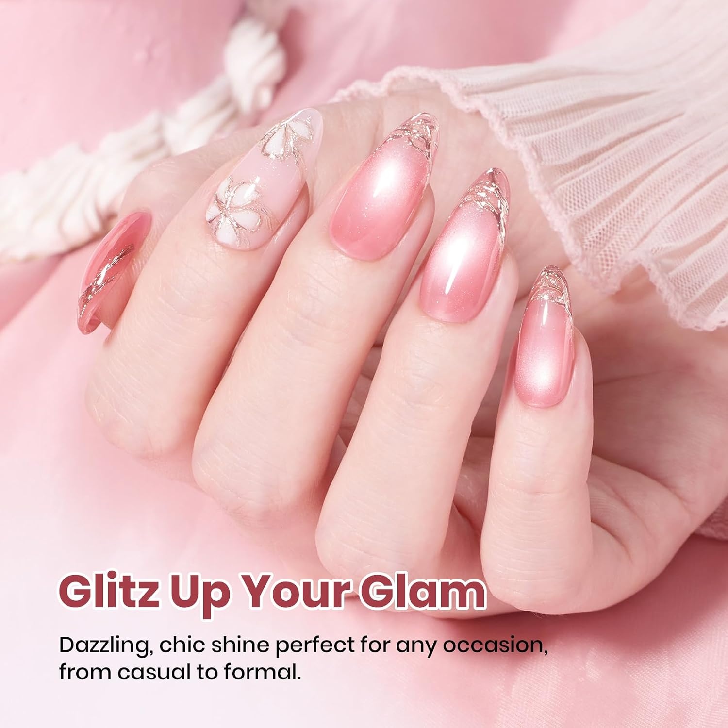 image:imageBeetles Nude Gel Nail Polish Cinnamon Black Tea 15ML Neutral Jelly Warm Nude Pink Nail Polish Base Color Nail Concealer Sheer Translucent Effect Soak Off UV French Nail Art Salon DIY Manicure GiftB Velvet Pink Rosy Shimmer