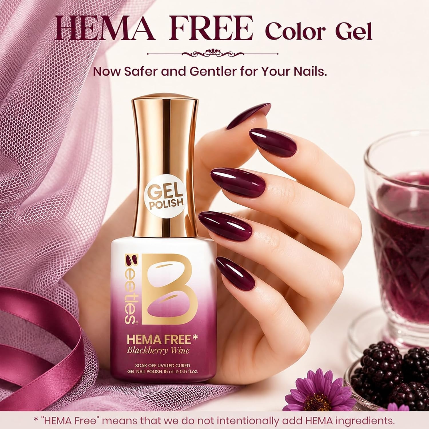 image:imageBeetles Nude Gel Nail Polish Cinnamon Black Tea 15ML Neutral Jelly Warm Nude Pink Nail Polish Base Color Nail Concealer Sheer Translucent Effect Soak Off UV French Nail Art Salon DIY Manicure GiftJ Sheer Purple Blackberry Wine