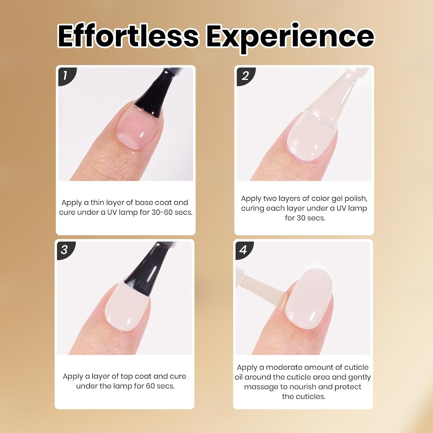 image:imageBeetles Nude Gel Nail Polish Cinnamon Black Tea 15ML Neutral Jelly Warm Nude Pink Nail Polish Base Color Nail Concealer Sheer Translucent Effect Soak Off UV French Nail Art Salon DIY Manicure GiftA Creme White Creamy Hush