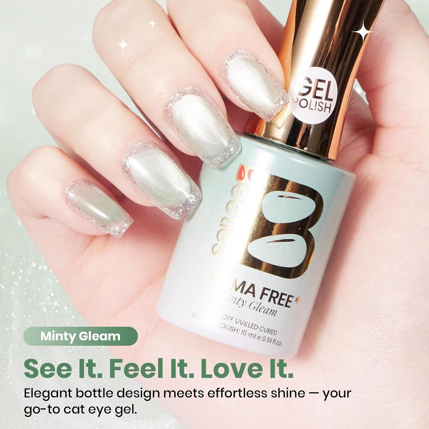 image:imageBeetles Nude Gel Nail Polish Cinnamon Black Tea 15ML Neutral Jelly Warm Nude Pink Nail Polish Base Color Nail Concealer Sheer Translucent Effect Soak Off UV French Nail Art Salon DIY Manicure GiftH Glassy Green Minty Gleam