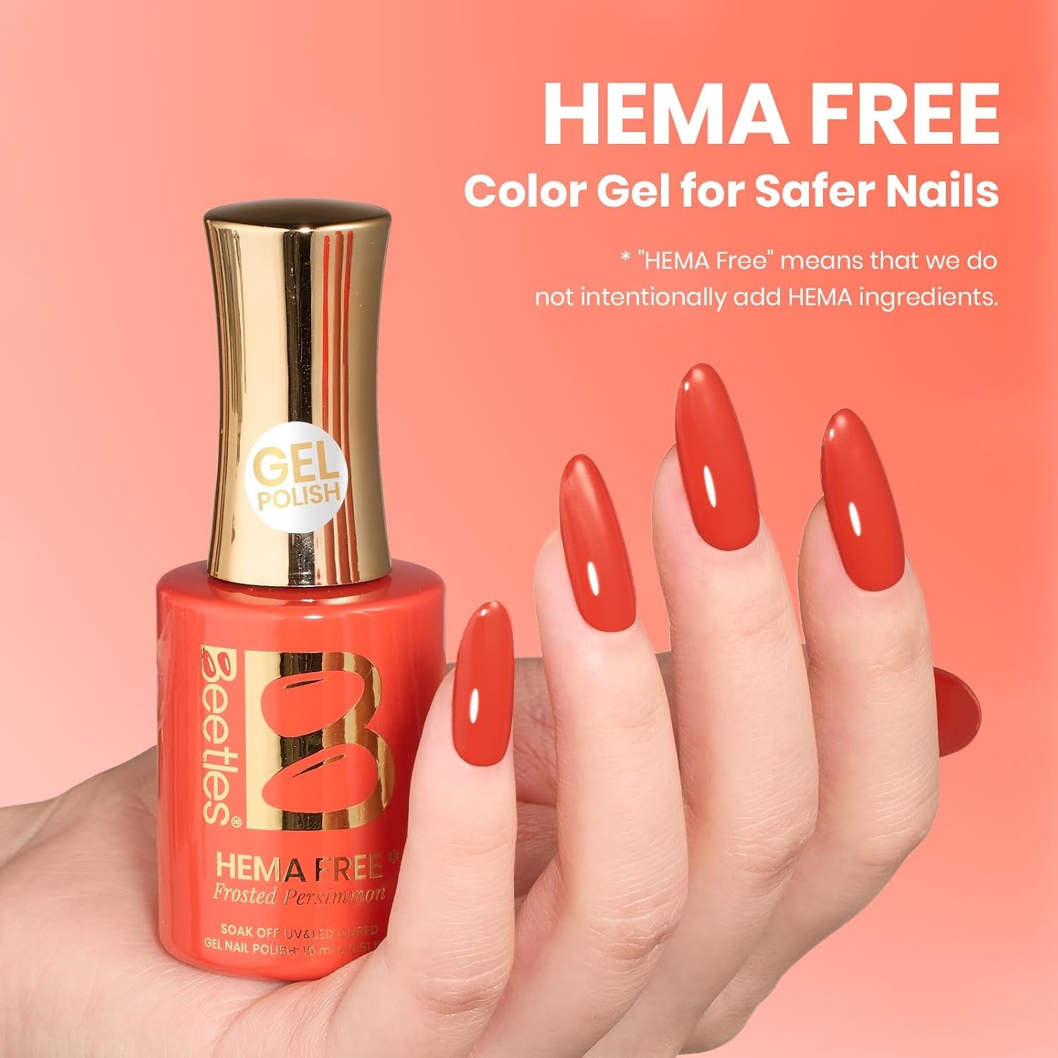 image:imageBeetles Nude Gel Nail Polish Cinnamon Black Tea 15ML Neutral Jelly Warm Nude Pink Nail Polish Base Color Nail Concealer Sheer Translucent Effect Soak Off UV French Nail Art Salon DIY Manicure GiftM Creme Orange Frosted Persimmon