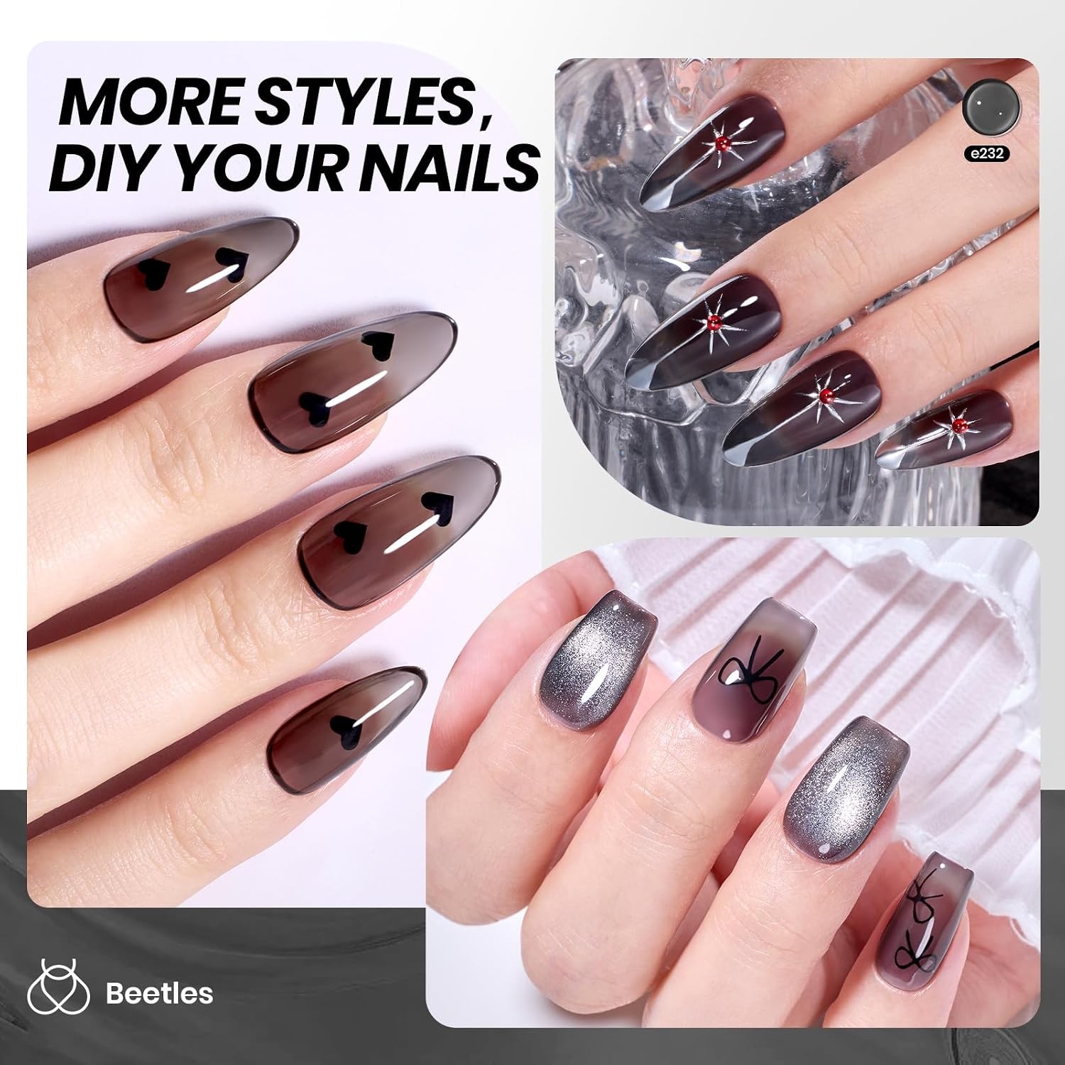 image:imageBeetles Purple Gel Nail Polish Fig Jelly 15ML Deep Purple Jelly Gel Polish Sheer Translucent Nail Polish Soak Off UV French Nail Art Salon DIY at Home Manicure Gift for WomenG Sheer Black Black Crystal