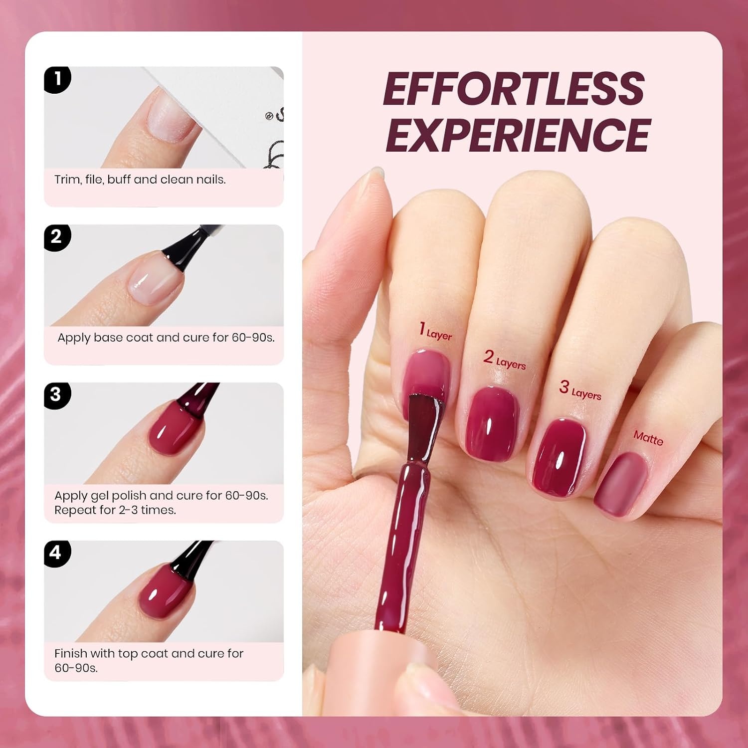 image:imageBeetles Purple Gel Nail Polish Fig Jelly 15ML Deep Purple Jelly Gel Polish Sheer Translucent Nail Polish Soak Off UV French Nail Art Salon DIY at Home Manicure Gift for WomenC Sheer Red Blushed Wine