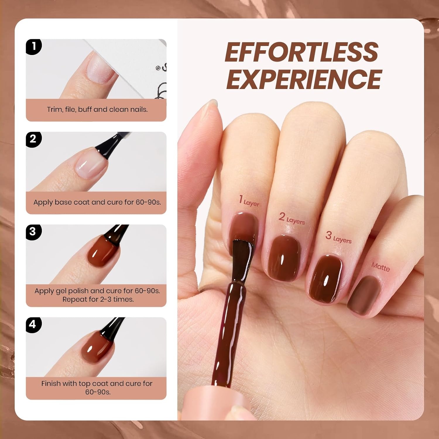 image:imageBeetles Purple Gel Nail Polish Fig Jelly 15ML Deep Purple Jelly Gel Polish Sheer Translucent Nail Polish Soak Off UV French Nail Art Salon DIY at Home Manicure Gift for WomenI Sheer Brown Mocha Mist
