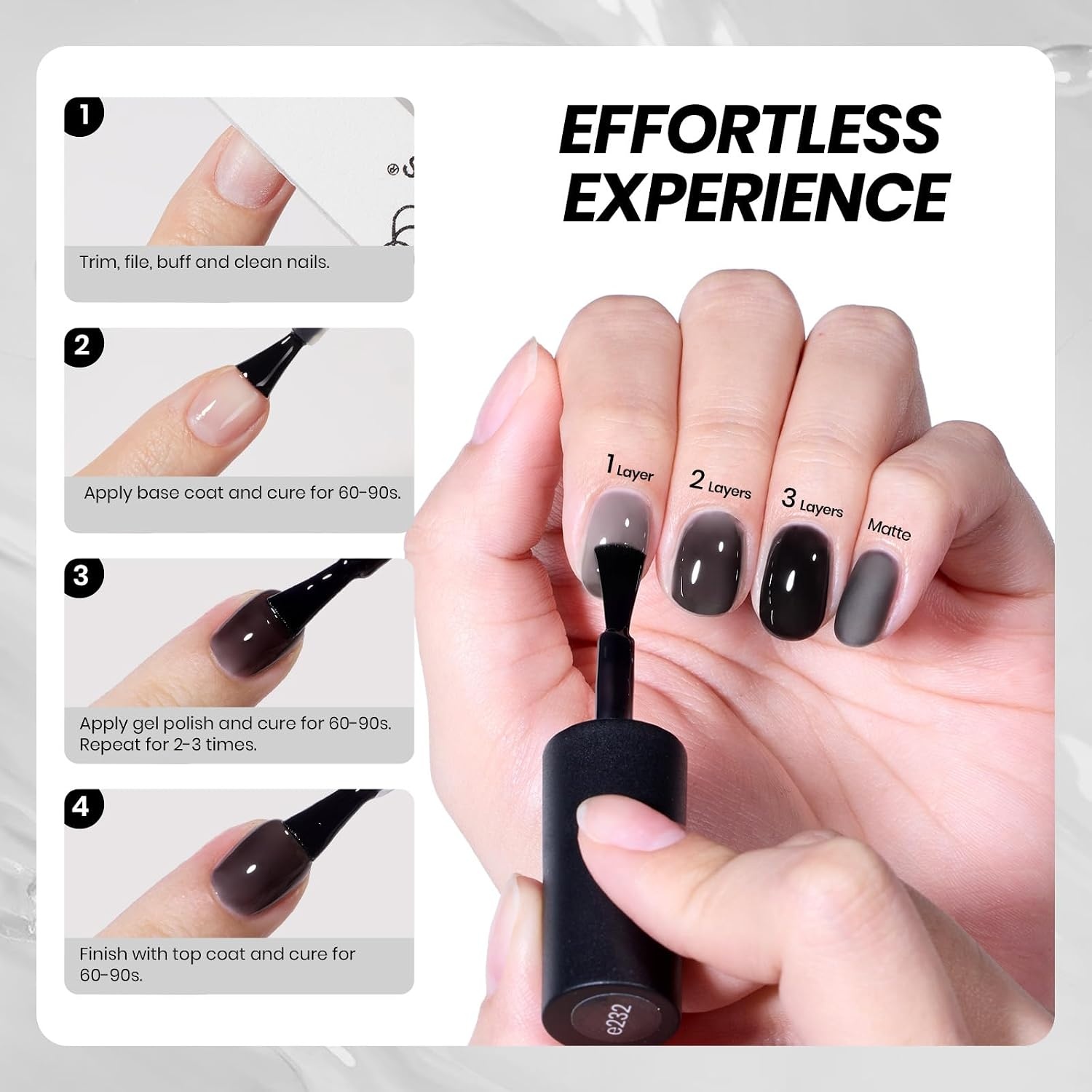 image:imageBeetles Purple Gel Nail Polish Fig Jelly 15ML Deep Purple Jelly Gel Polish Sheer Translucent Nail Polish Soak Off UV French Nail Art Salon DIY at Home Manicure Gift for WomenG Sheer Black Black Crystal