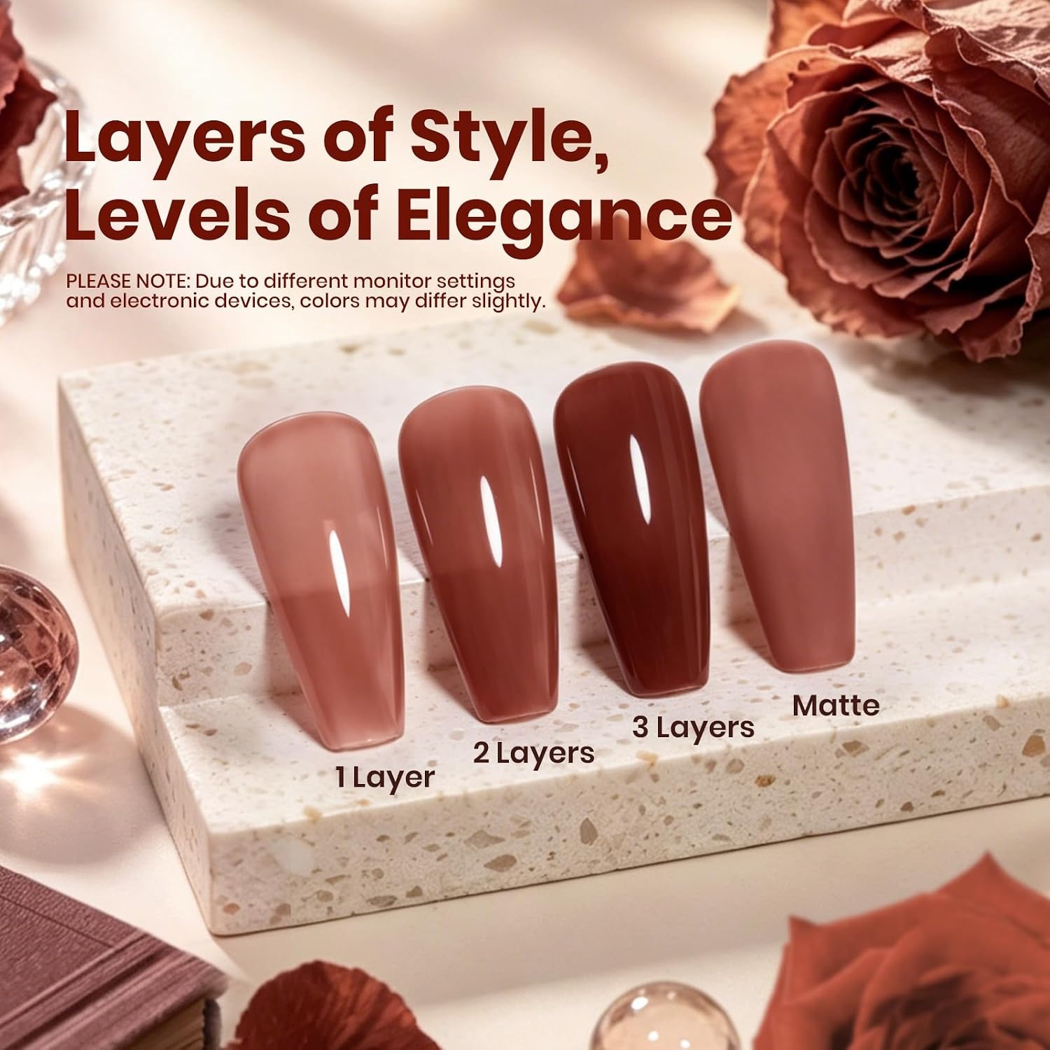 image:imageBeetles Purple Gel Nail Polish Fig Jelly 15ML Deep Purple Jelly Gel Polish Sheer Translucent Nail Polish Soak Off UV French Nail Art Salon DIY at Home Manicure Gift for WomenA Sheer Brown Red Brick Rose