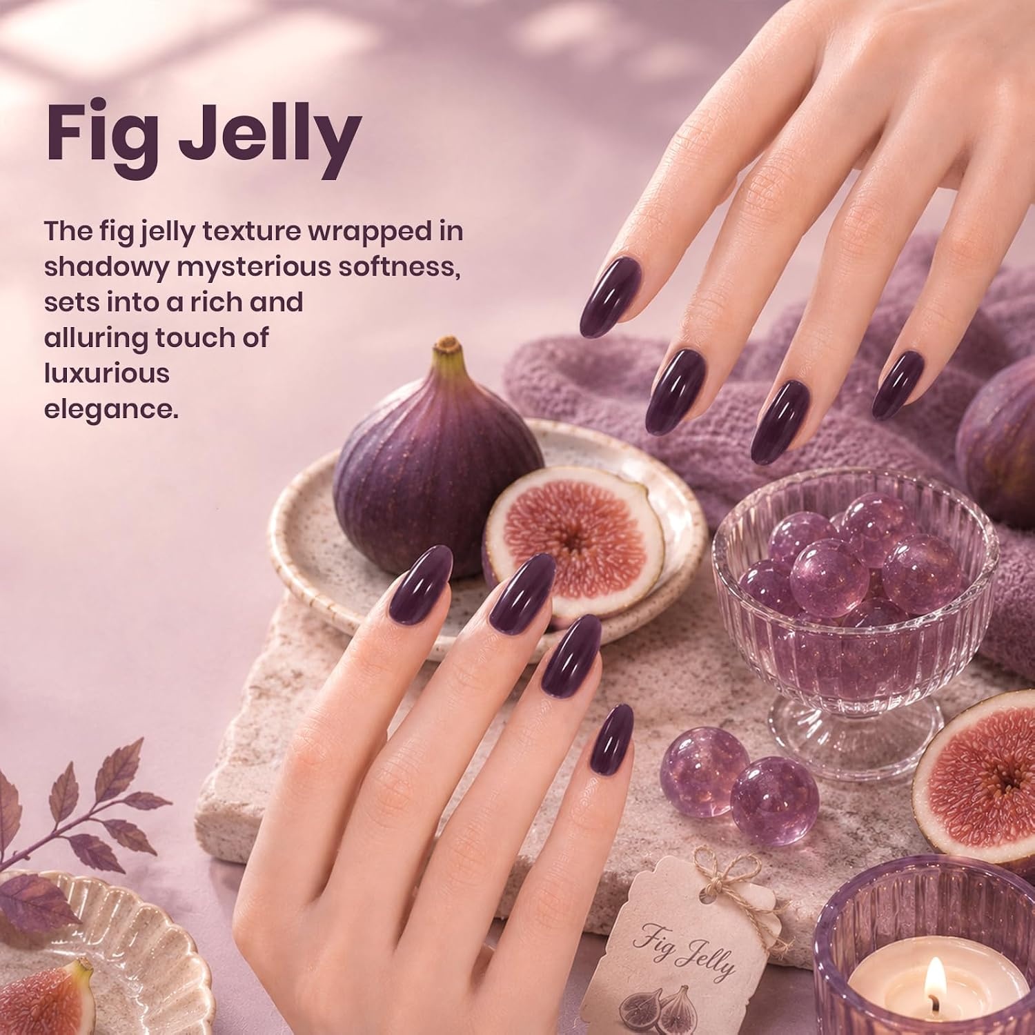 image:imageBeetles Purple Gel Nail Polish Fig Jelly 15ML Deep Purple Jelly Gel Polish Sheer Translucent Nail Polish Soak Off UV French Nail Art Salon DIY at Home Manicure Gift for WomenA Sheer Deep Purple Fig Jelly