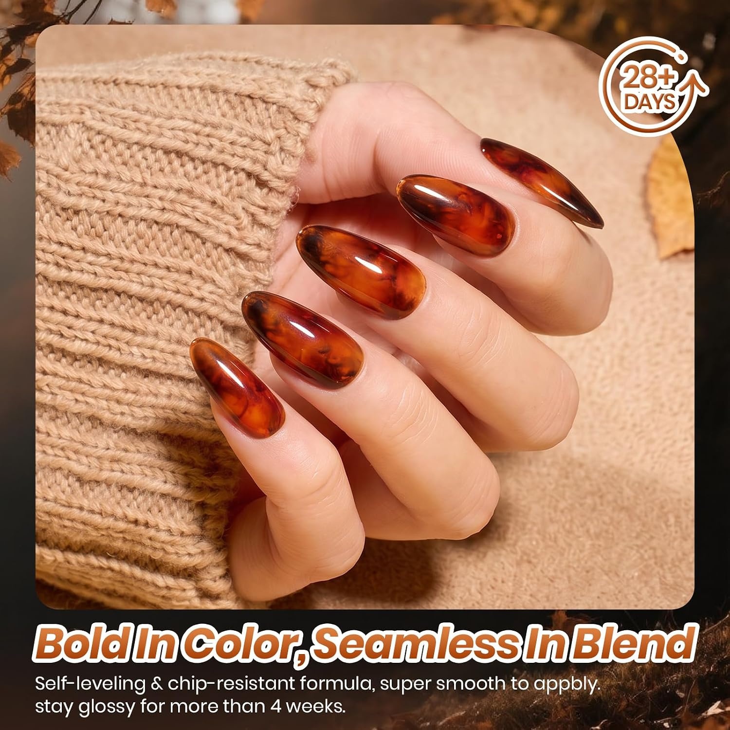 image:imageBeetles Red Gel Nail Polish Set Ruby Hour 6 Colors Jelly Gel Polish Kit Fall Gel Nail Kit Burgundy Wine Red Cherry Brown Sheer Translucent Effect Soak Off UV Salon DIY Gift for WomenAMixed Finishes Fall Brushstrokes
