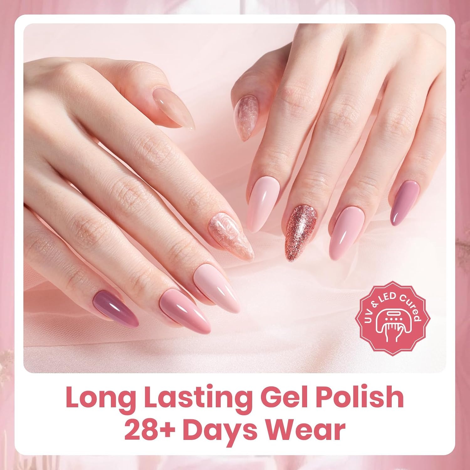 image:imageBeetles Red Gel Nail Polish Set Ruby Hour 6 Colors Jelly Gel Polish Kit Fall Gel Nail Kit Burgundy Wine Red Cherry Brown Sheer Translucent Effect Soak Off UV Salon DIY Gift for WomenSofttoned Tulle