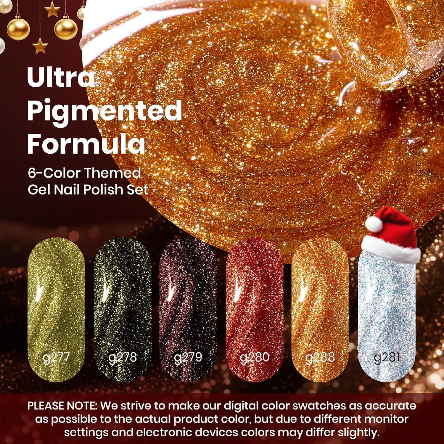 image:imageBeetles Red Gel Nail Polish Set Ruby Hour 6 Colors Jelly Gel Polish Kit Fall Gel Nail Kit Burgundy Wine Red Cherry Brown Sheer Translucent Effect Soak Off UV Salon DIY Gift for Women000Glitter Vintage Luminary