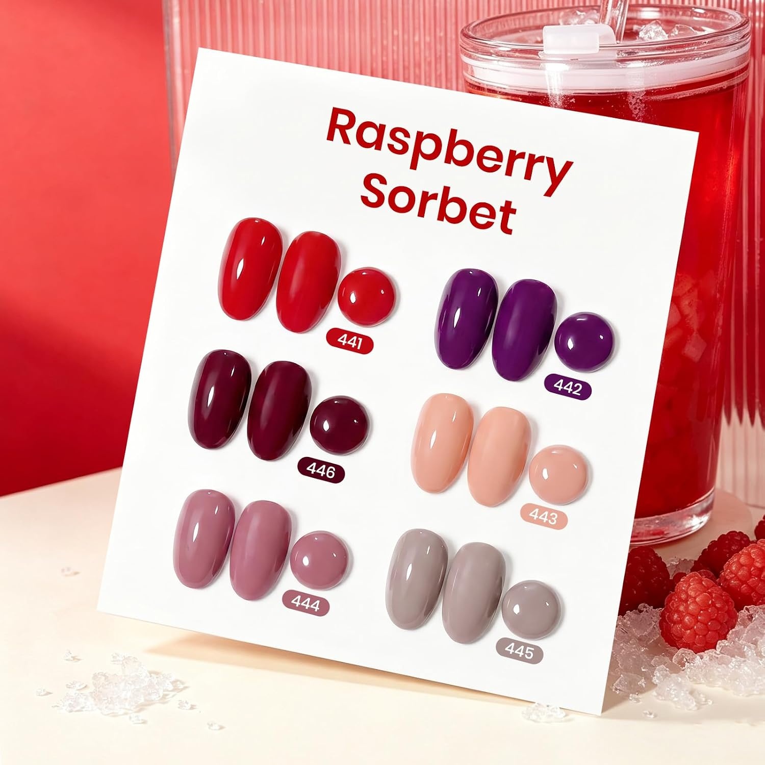image:imageBeetles Red Gel Nail Polish Set Ruby Hour 6 Colors Jelly Gel Polish Kit Fall Gel Nail Kit Burgundy Wine Red Cherry Brown Sheer Translucent Effect Soak Off UV Salon DIY Gift for Women000Raspberry Sorbet