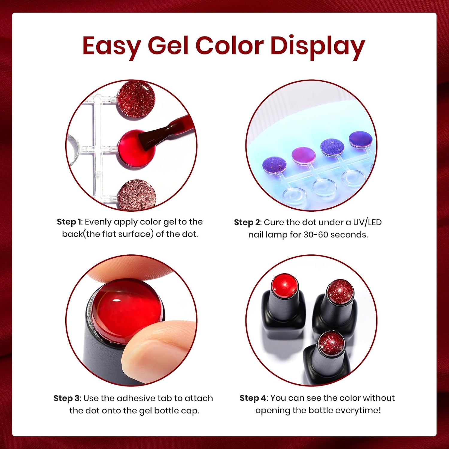 image:imageBeetles Red Gel Nail Polish Set Ruby Hour 6 Colors Jelly Gel Polish Kit Fall Gel Nail Kit Burgundy Wine Red Cherry Brown Sheer Translucent Effect Soak Off UV Salon DIY Gift for Women00Red Revival
