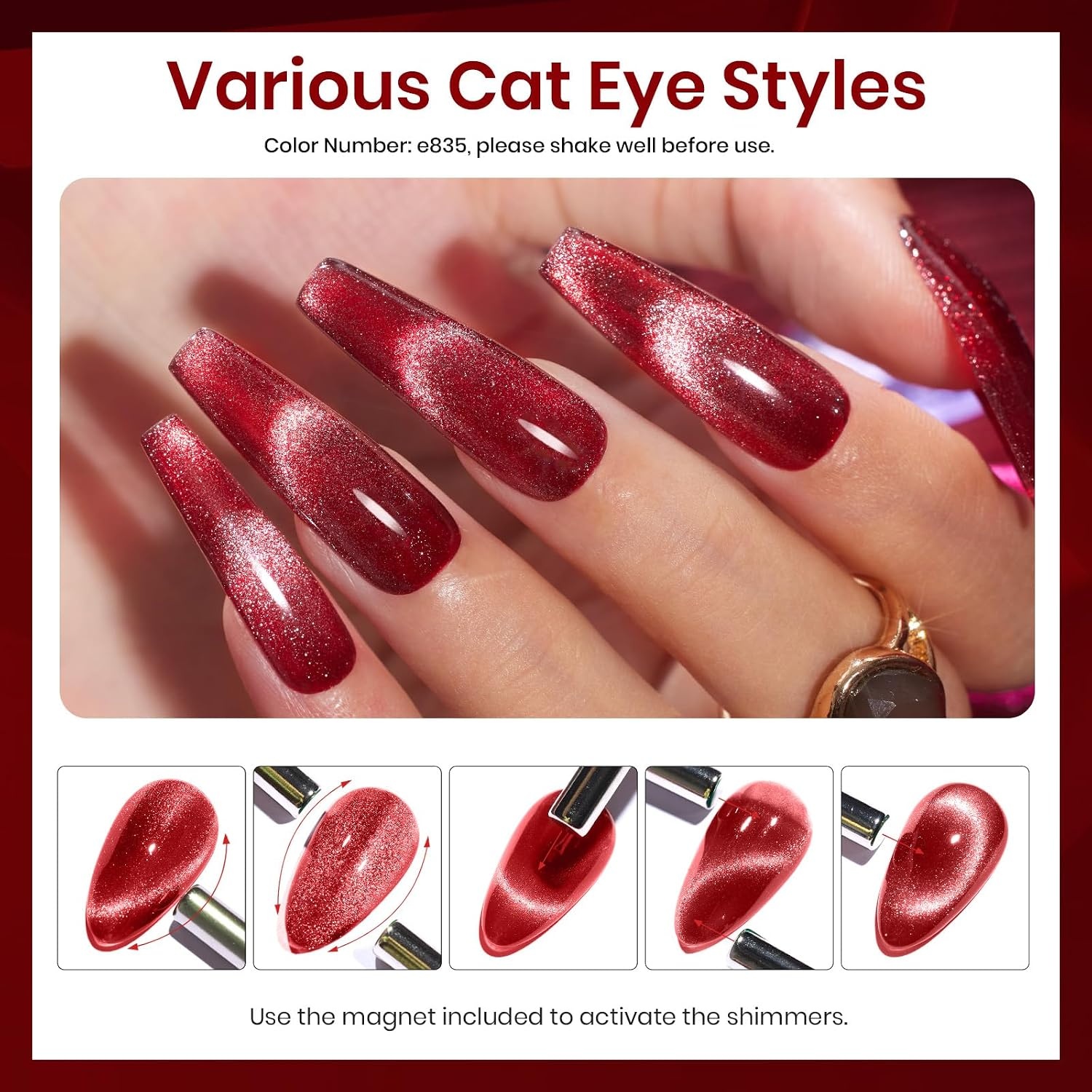image:imageBeetles Red Gel Nail Polish Set Ruby Hour 6 Colors Jelly Gel Polish Kit Fall Gel Nail Kit Burgundy Wine Red Cherry Brown Sheer Translucent Effect Soak Off UV Salon DIY Gift for Women00Red Revival
