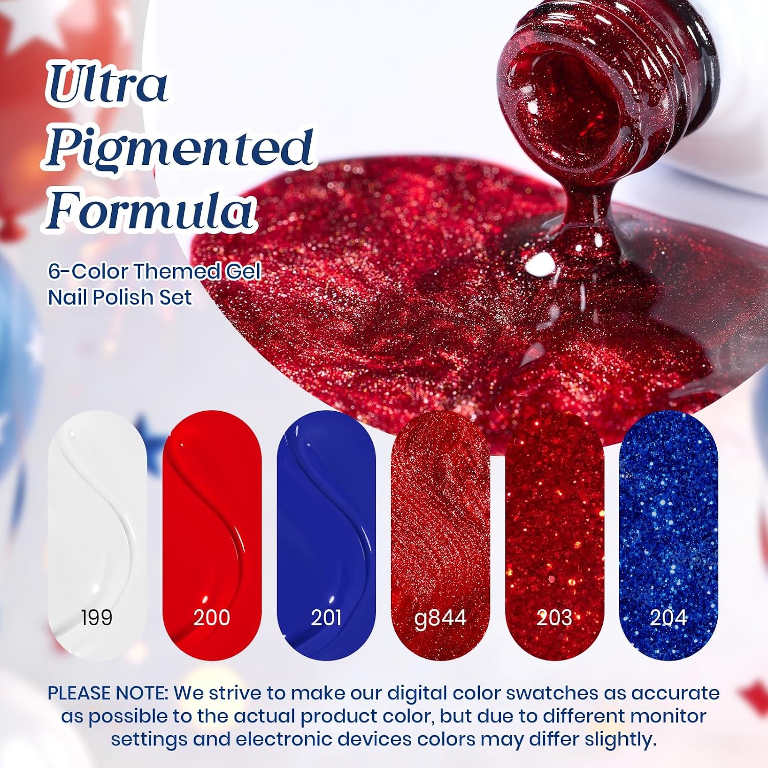 image:imageBeetles Red Gel Nail Polish Set Ruby Hour 6 Colors Jelly Gel Polish Kit Fall Gel Nail Kit Burgundy Wine Red Cherry Brown Sheer Translucent Effect Soak Off UV Salon DIY Gift for WomenSong of freedom