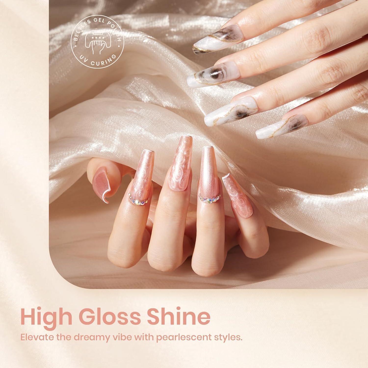 image:imageBeetles Red Gel Nail Polish Set Ruby Hour 6 Colors Jelly Gel Polish Kit Fall Gel Nail Kit Burgundy Wine Red Cherry Brown Sheer Translucent Effect Soak Off UV Salon DIY Gift for Women006 Colors Glitter Silk