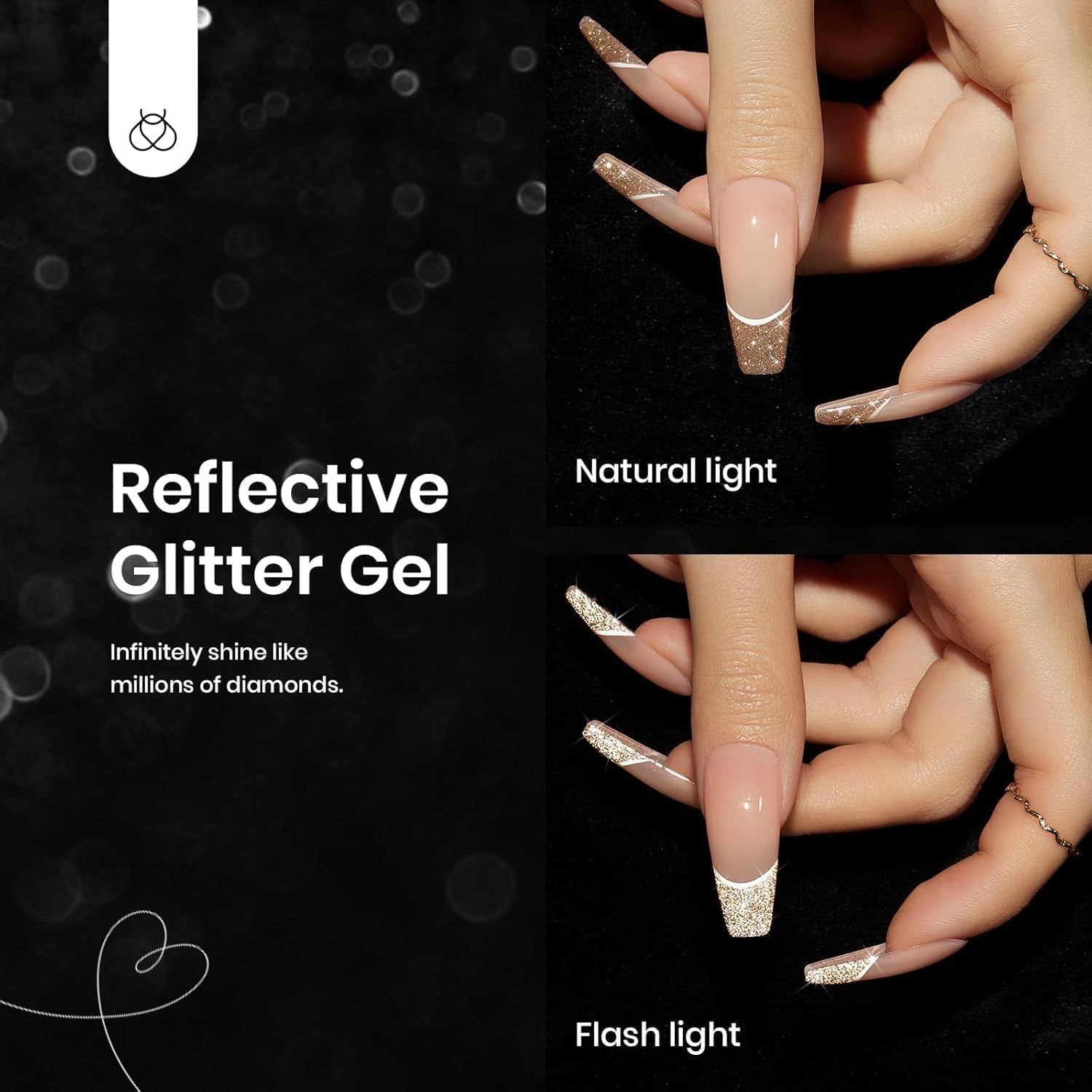 image:imageBeetles Red Gel Nail Polish Set Ruby Hour 6 Colors Jelly Gel Polish Kit Fall Gel Nail Kit Burgundy Wine Red Cherry Brown Sheer Translucent Effect Soak Off UV Salon DIY Gift for Women00Reflective Glitter Gel Polish Set