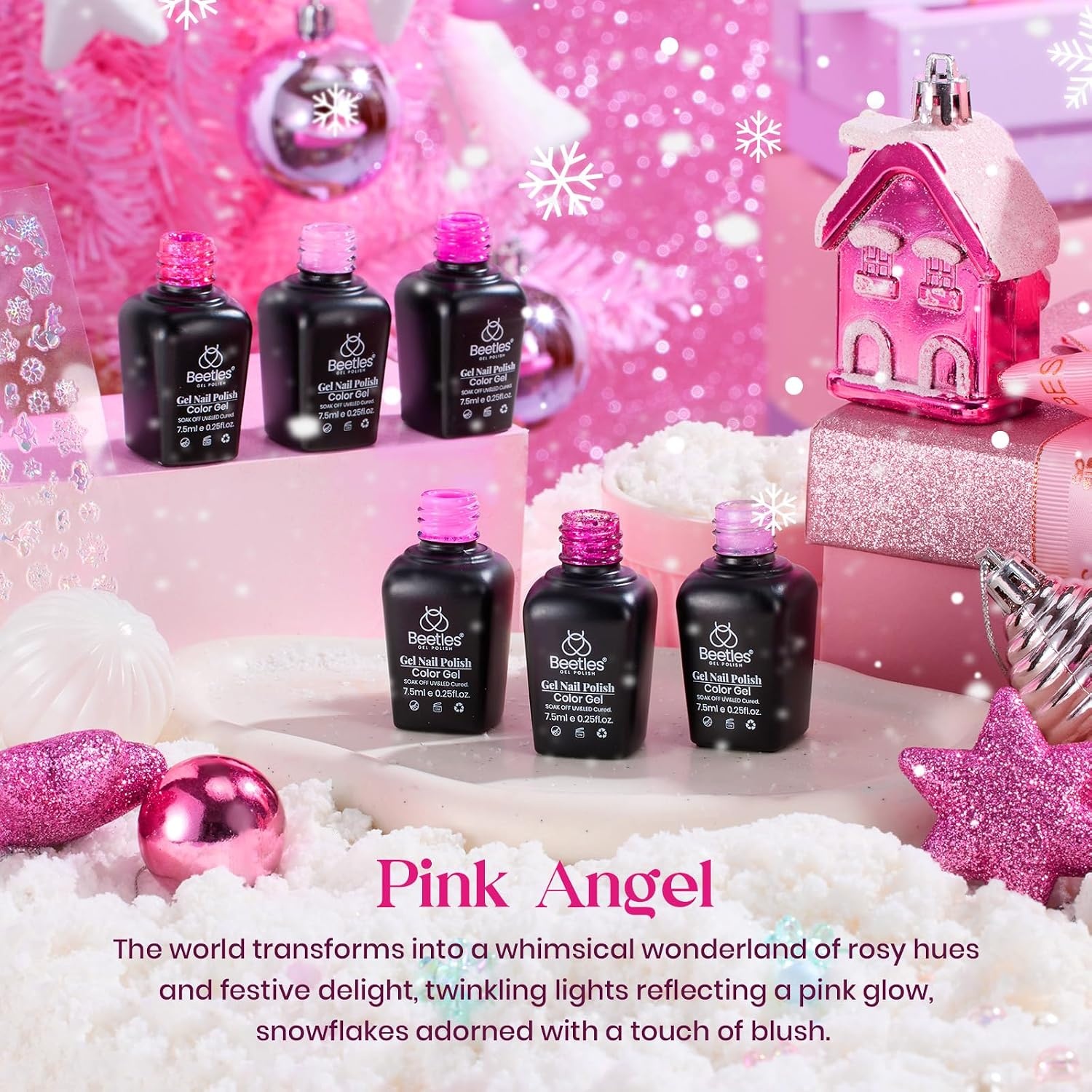 image:imageBeetles Red Gel Nail Polish Set Ruby Hour 6 Colors Jelly Gel Polish Kit Fall Gel Nail Kit Burgundy Wine Red Cherry Brown Sheer Translucent Effect Soak Off UV Salon DIY Gift for Women0Pink Angel