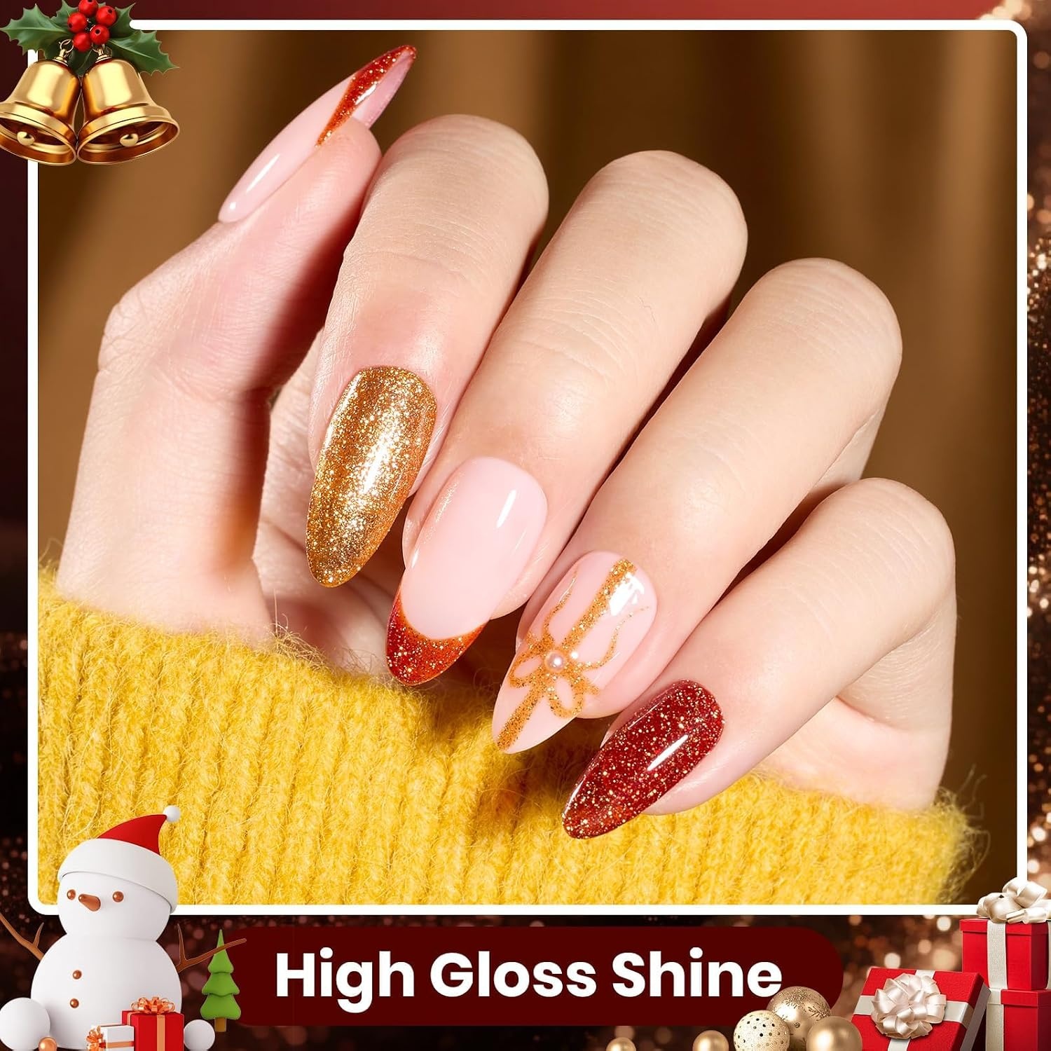 image:imageBeetles Red Gel Nail Polish Set Ruby Hour 6 Colors Jelly Gel Polish Kit Fall Gel Nail Kit Burgundy Wine Red Cherry Brown Sheer Translucent Effect Soak Off UV Salon DIY Gift for Women000Glitter Vintage Luminary