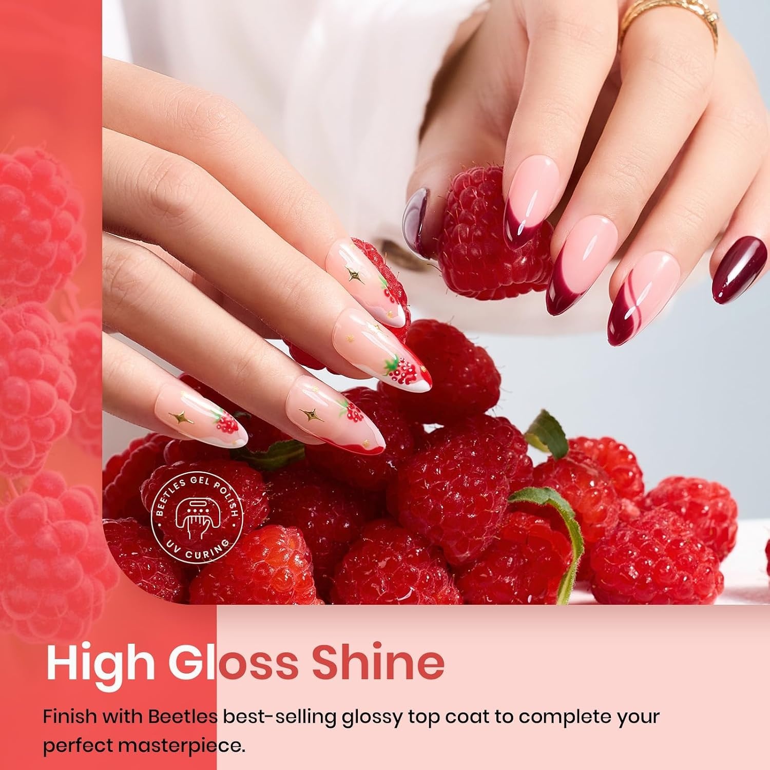 image:imageBeetles Red Gel Nail Polish Set Ruby Hour 6 Colors Jelly Gel Polish Kit Fall Gel Nail Kit Burgundy Wine Red Cherry Brown Sheer Translucent Effect Soak Off UV Salon DIY Gift for Women000Raspberry Sorbet