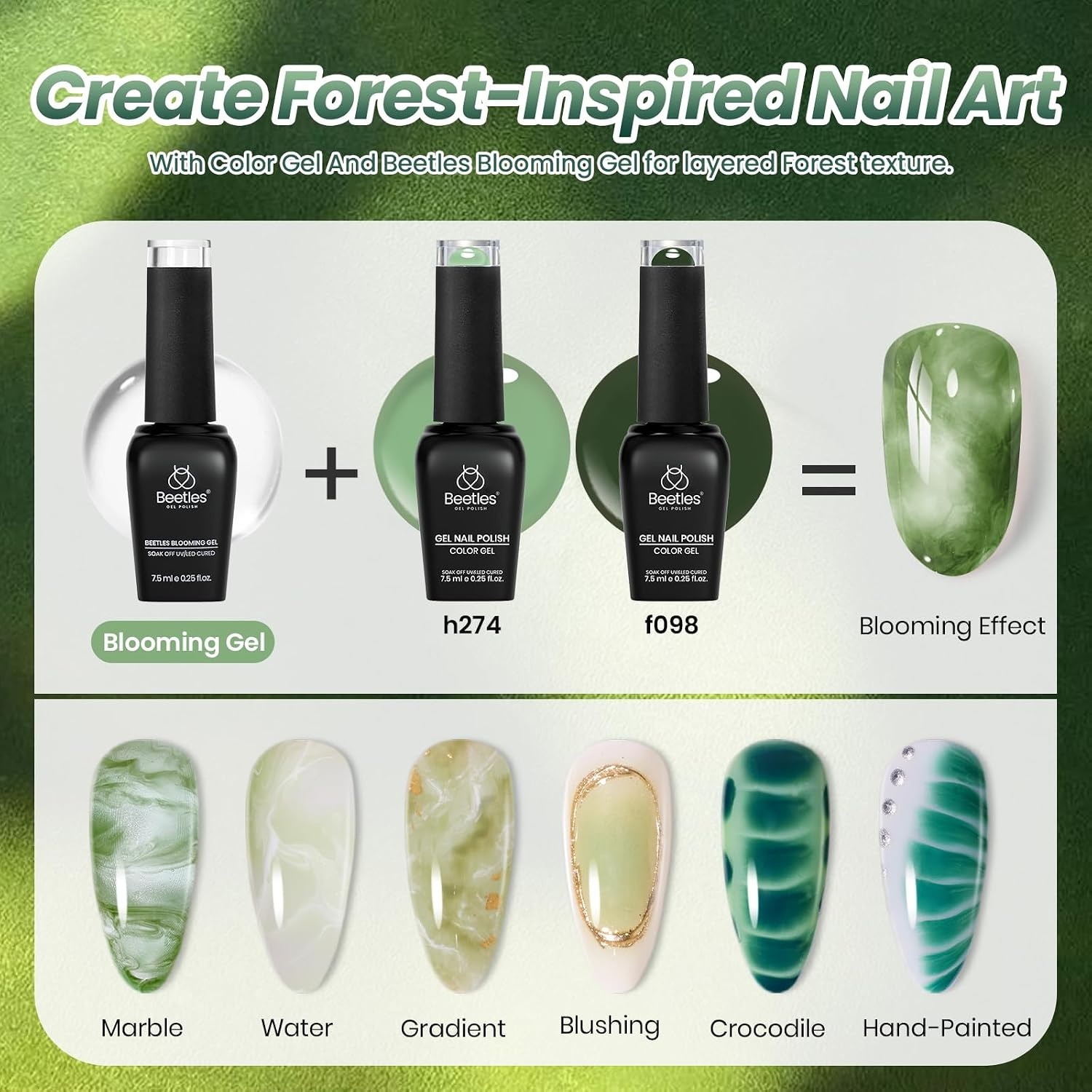 image:imageBeetles Red Gel Nail Polish Set Ruby Hour 6 Colors Jelly Gel Polish Kit Fall Gel Nail Kit Burgundy Wine Red Cherry Brown Sheer Translucent Effect Soak Off UV Salon DIY Gift for WomenA Mixed Finishes Forest Spectrum