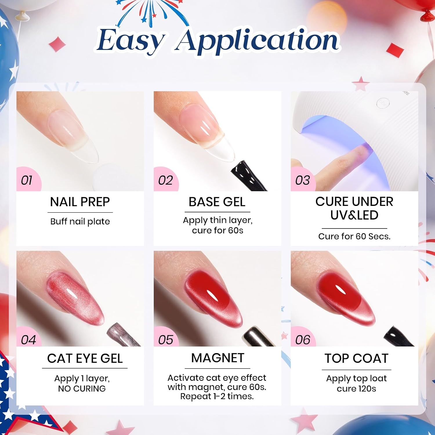 image:imageBeetles Red Gel Nail Polish Set Ruby Hour 6 Colors Jelly Gel Polish Kit Fall Gel Nail Kit Burgundy Wine Red Cherry Brown Sheer Translucent Effect Soak Off UV Salon DIY Gift for WomenSong of freedom