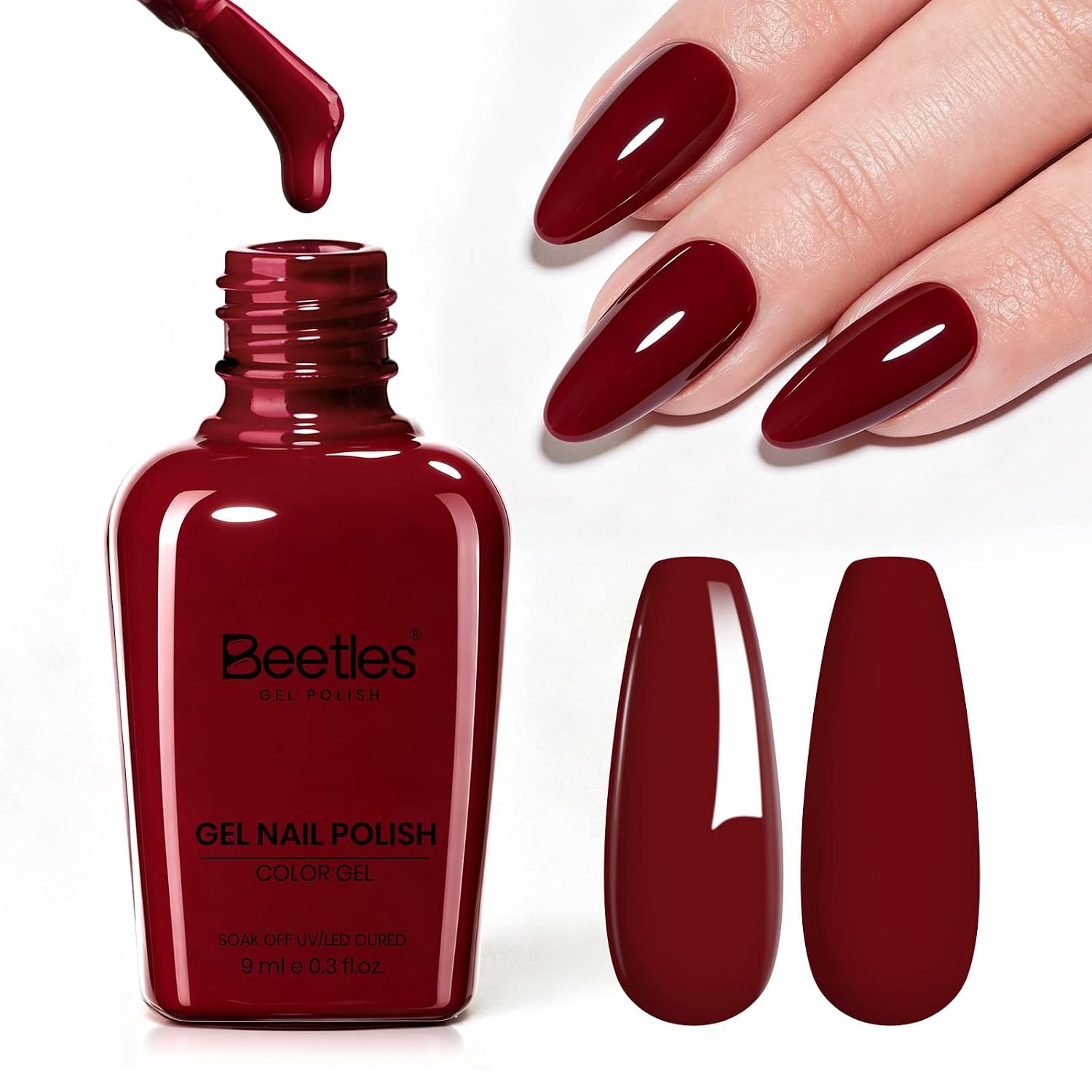 image:imageBeetles Red Gel Polish Fall Nails Art Ruby Cherry Gel Nail Polish Same Color Bottle Soak Off UV Lamp LongLasting Manicure Salon DIY for Holiday