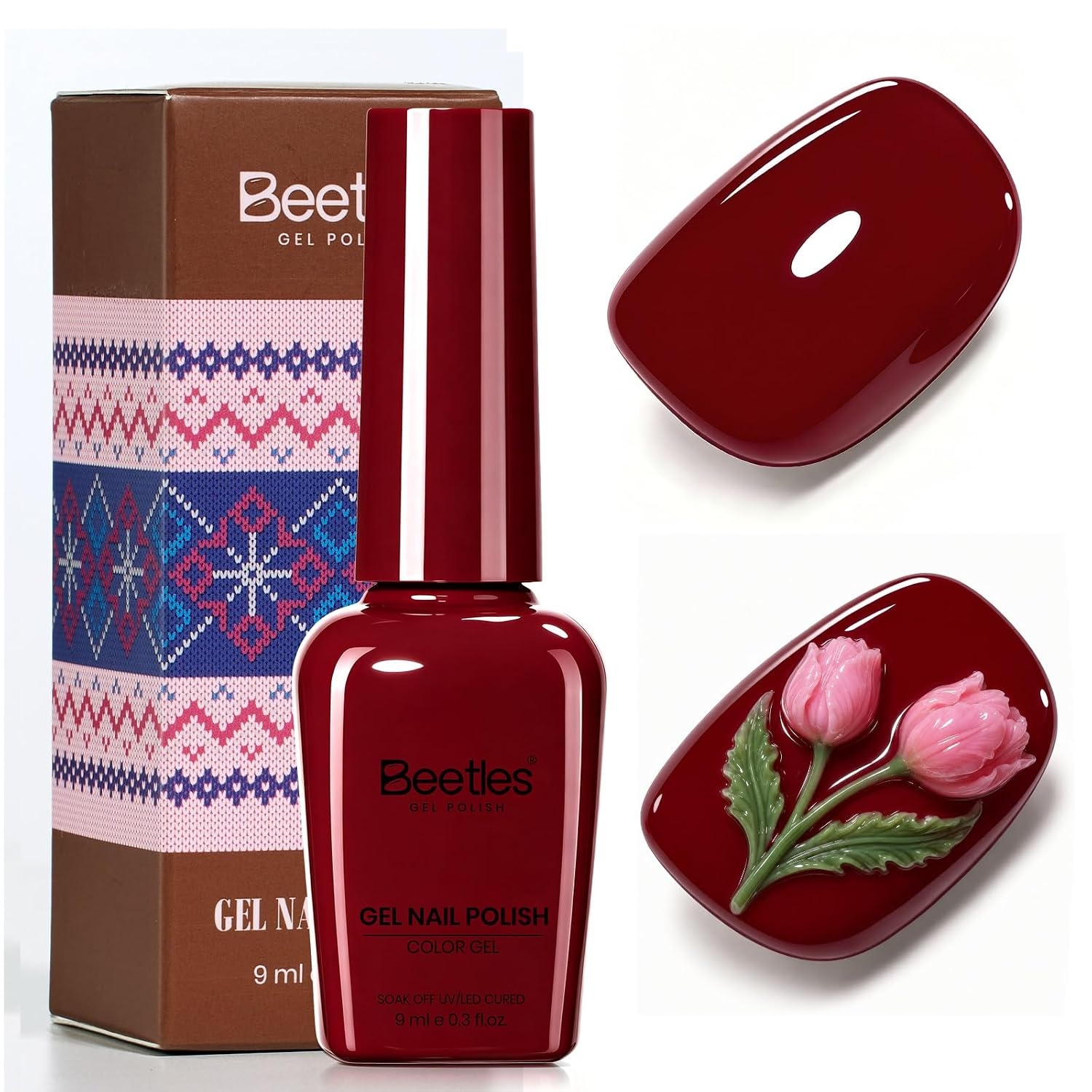 image:imageBeetles Red Gel Polish Fall Nails Art Ruby Cherry Gel Nail Polish Same Color Bottle Soak Off UV Lamp LongLasting Manicure Salon DIY for Holiday