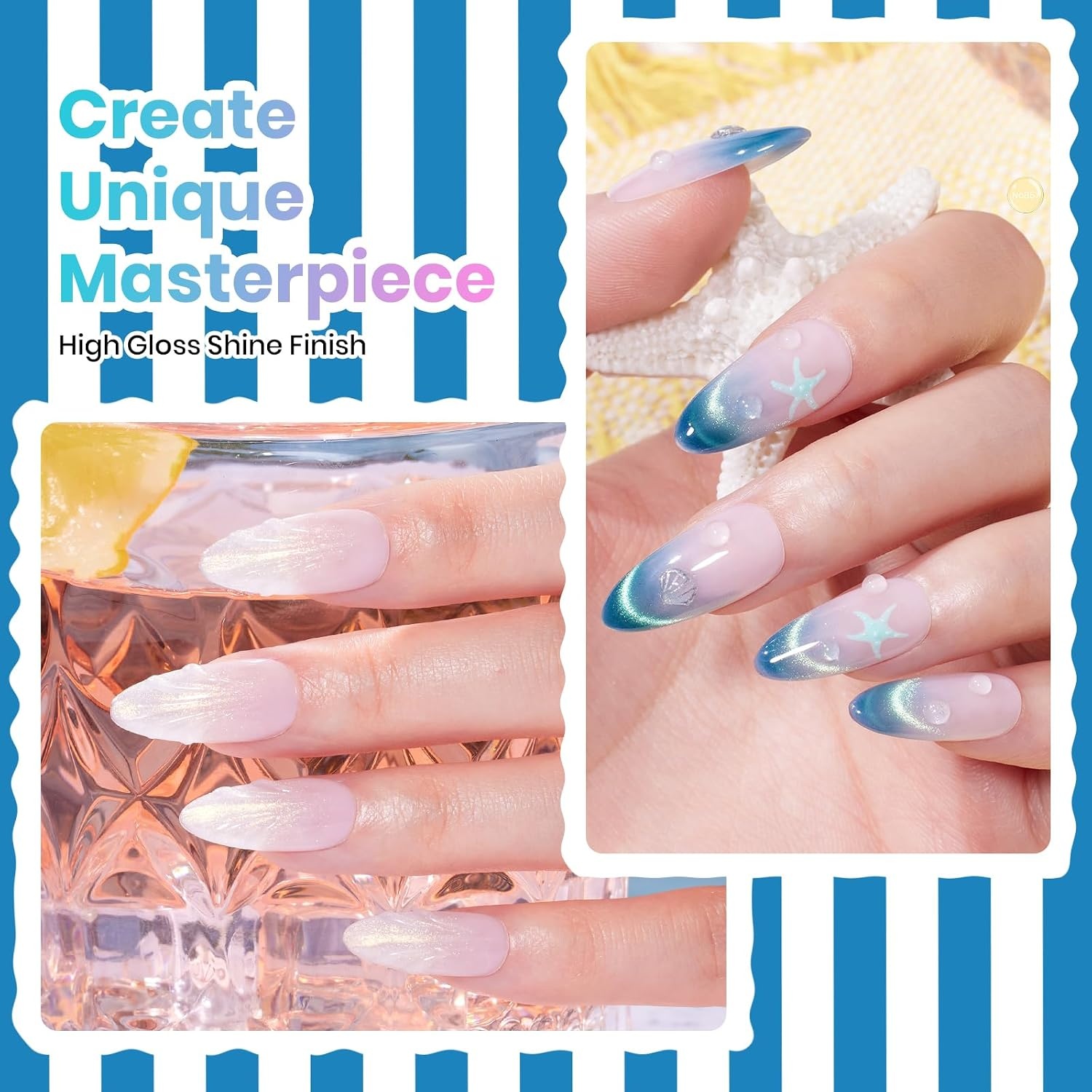image:imageBeetles Siren Song Cat Eye Gel Nail Polish Set 6 Colors 9ml Fall Gel Blue Purple Magnetic Gel Polish Kit with Cat EyeampWater Ripple Magnets Stick Nail Charms Soak Off UV Nail Art Gift for WomenShore Light